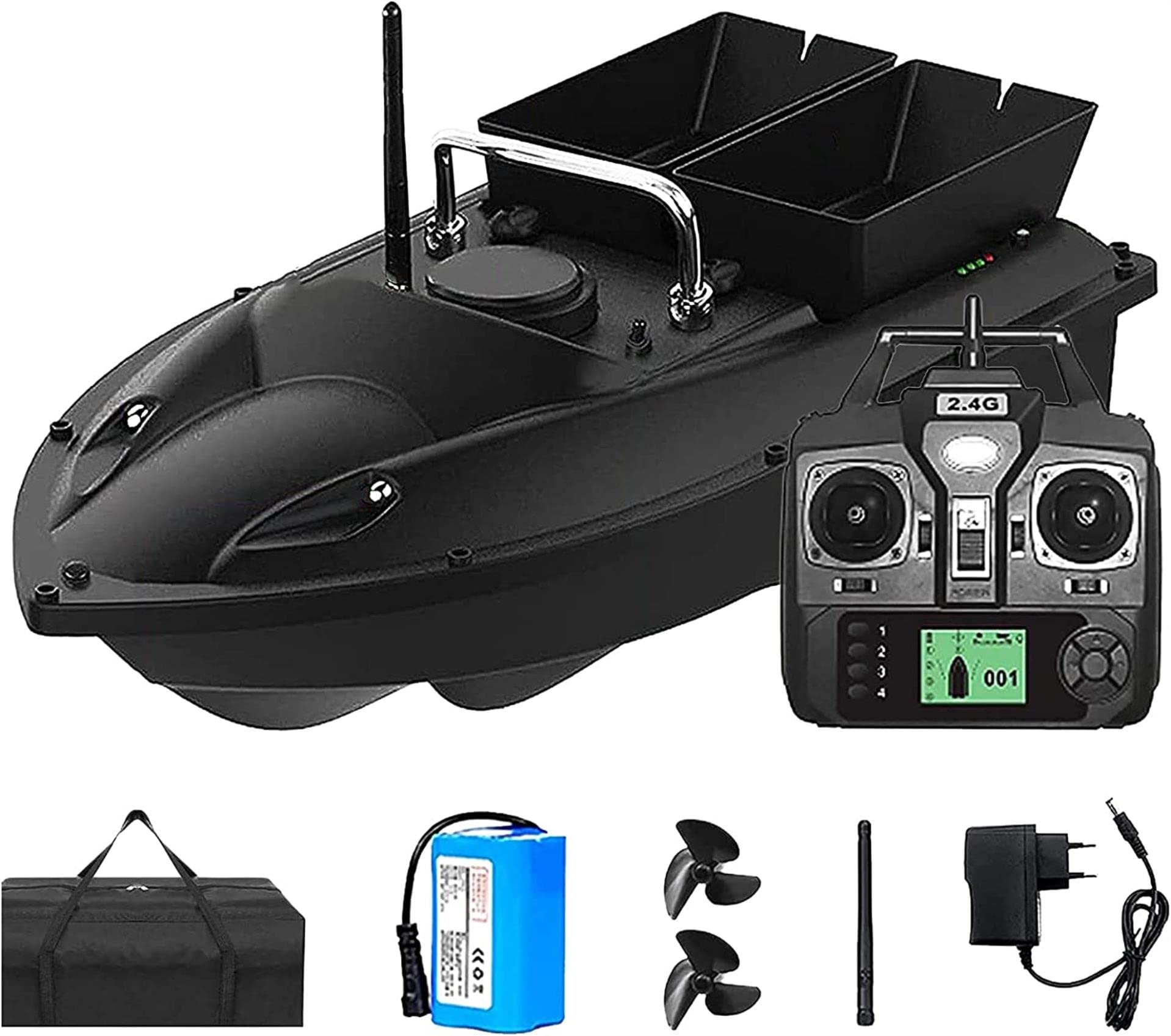 Barco Cebador Inteligente Con GPS Y Motores Duales, Alcance 500 M, Batería De 5200/12000 MAh, Para Pesca En Lago O Río