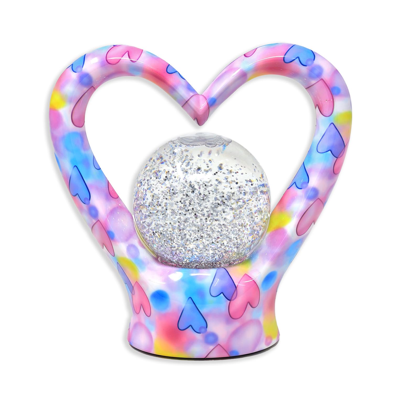 The Leonardo Collection Heart Shaped Night Light Lamp Multiple Hearts Glitter Orb USB/Battery Operated