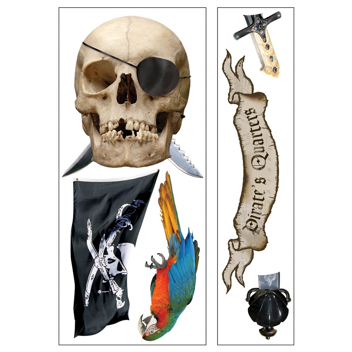 Paper House Productions WA-1007E Sticky Pix Mini stickers muraux Pirate (lot de 2)