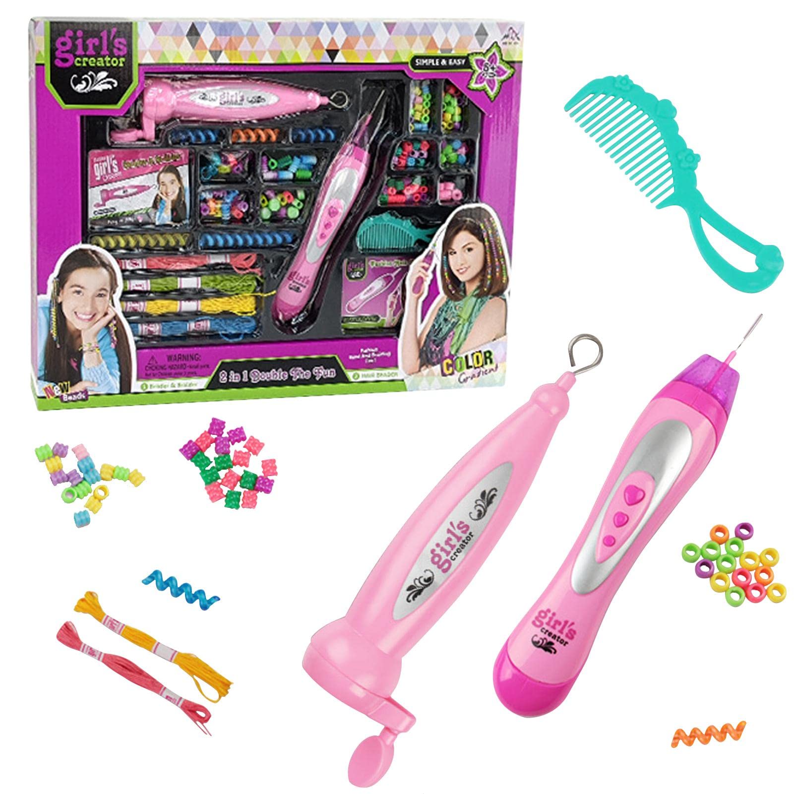 Kids Hair Braider Machine - Multifunctional Hair Braiding Tools | Braider Styling DIY Tool, Handheld Hairstyle Tools, Beauty Fashion Salon Toy Kits
