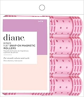 Diane Snap-On Magnetic Rollers Pack of 8 Hair Curlers for Women and Girls, Small, Diameter, Pink, D4719, 8 Count (Pack of 1)