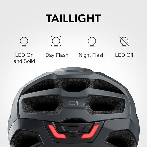 Miniatura 4 de Sena C1 - Casco de ciclismo inteligente con intercomunicador Bluetooth y conectividad de smartphone para música GPS y llamadas telefónicas