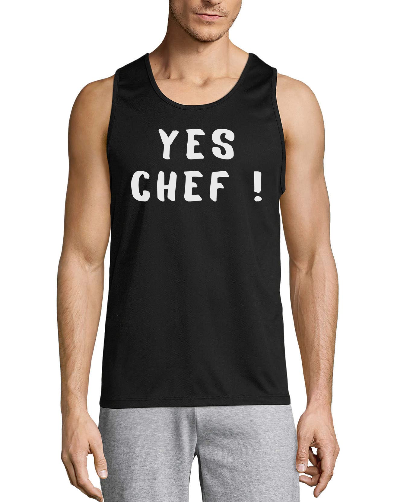 'Yes Chef' zabawny kuchnia gotowanie mem męski bawełniany podkoszulek t-shirt czarny, Czarny, XXL