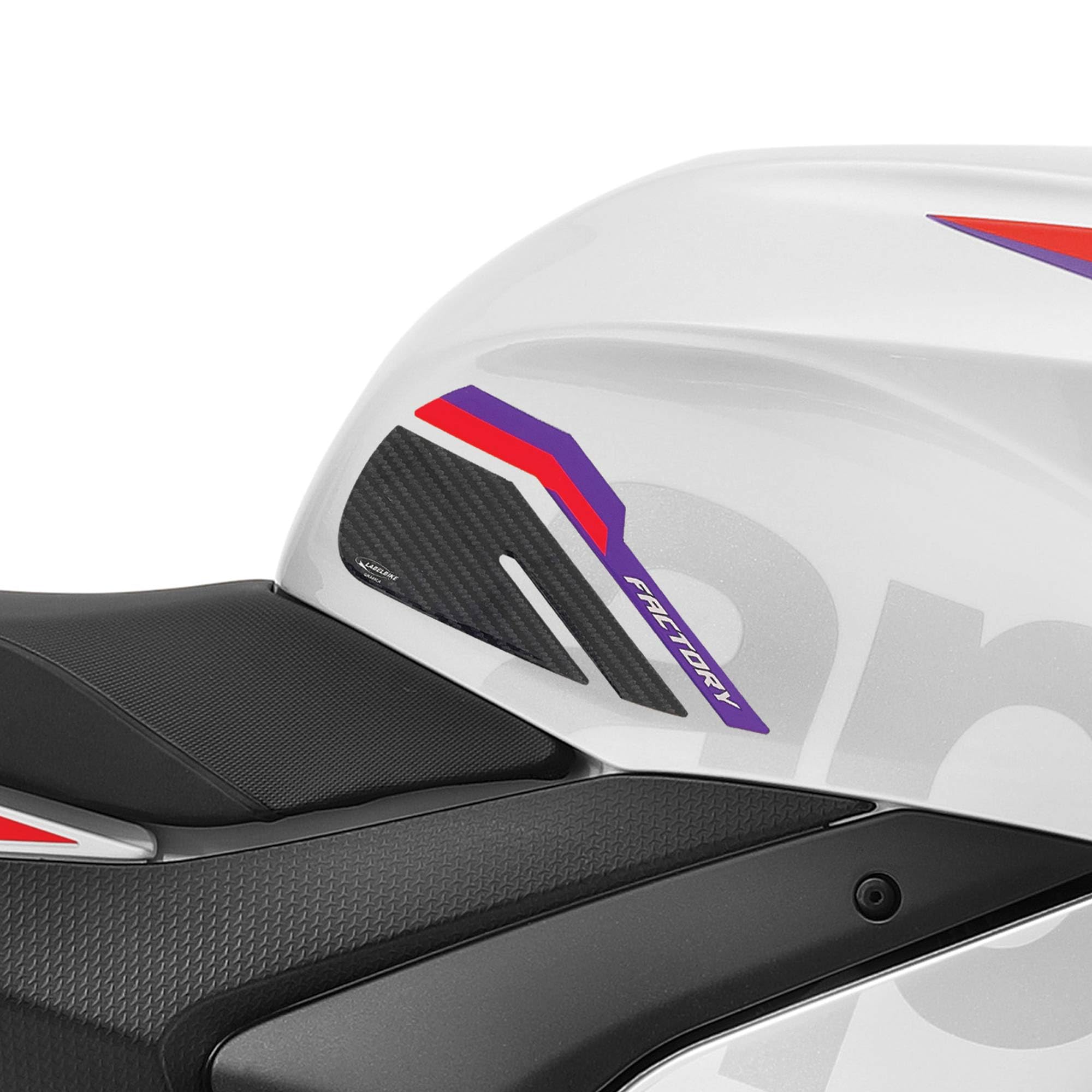 labelbike - Autocollant 3D de protection de réservoir de moto compatible avec Aprilia Tuono V4 Factory 2023 - Effet carbone
