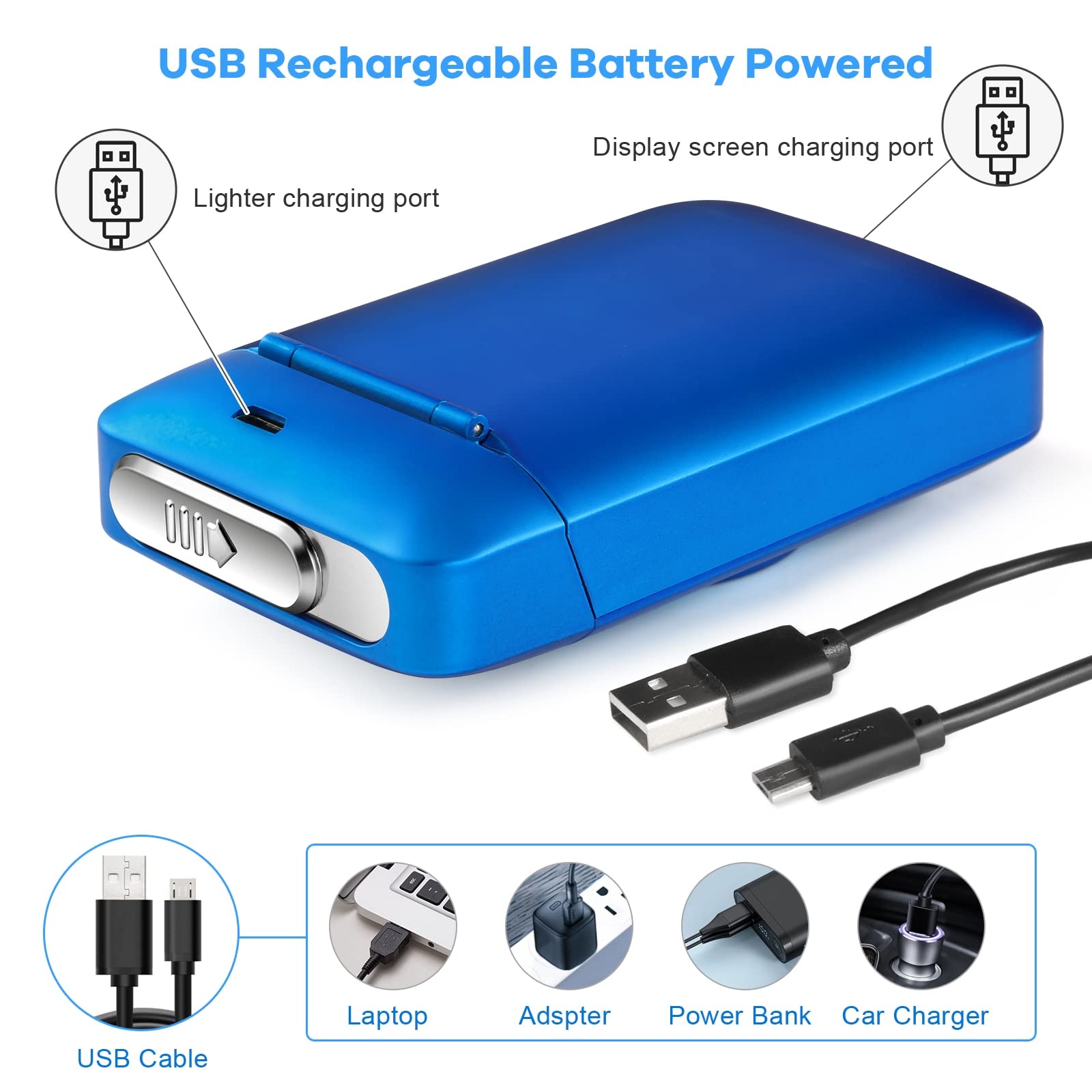 tui  cigarettes  LED avec motif graphique - lectrique - Briquet cratif  - Briquet USB et bote  cigarettes (Corsair) - Bleu : Amazon.fr: Mode