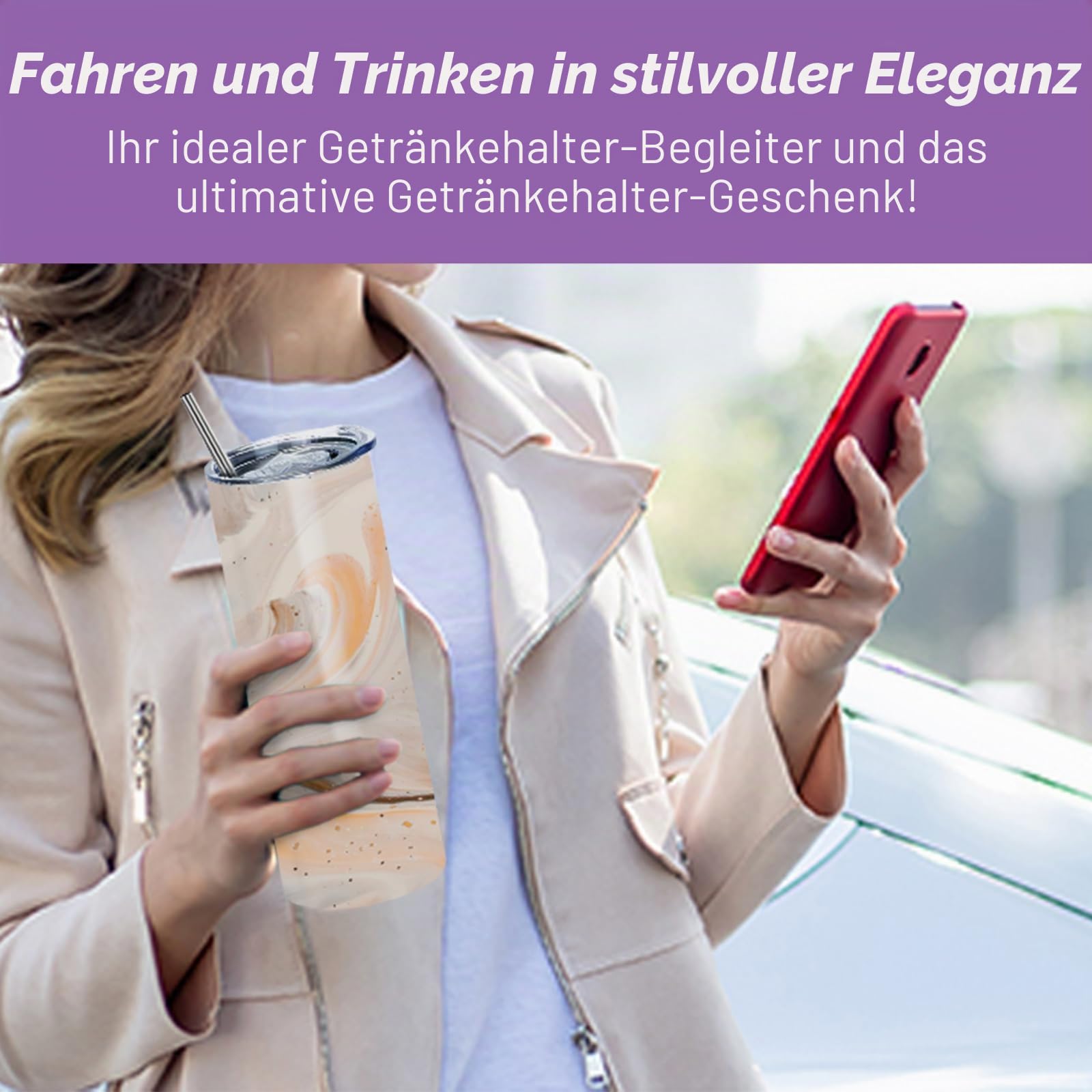 24 Stück Sublimation Rohlinge 20 oz Trinkhalm für Tassen, White Straight Bulk Edelstahl Tumbler, Sublimationsbecher für Wärmeübertragung, mit Deckel und Stroh, Schrumpffolie, einzeln verpackt