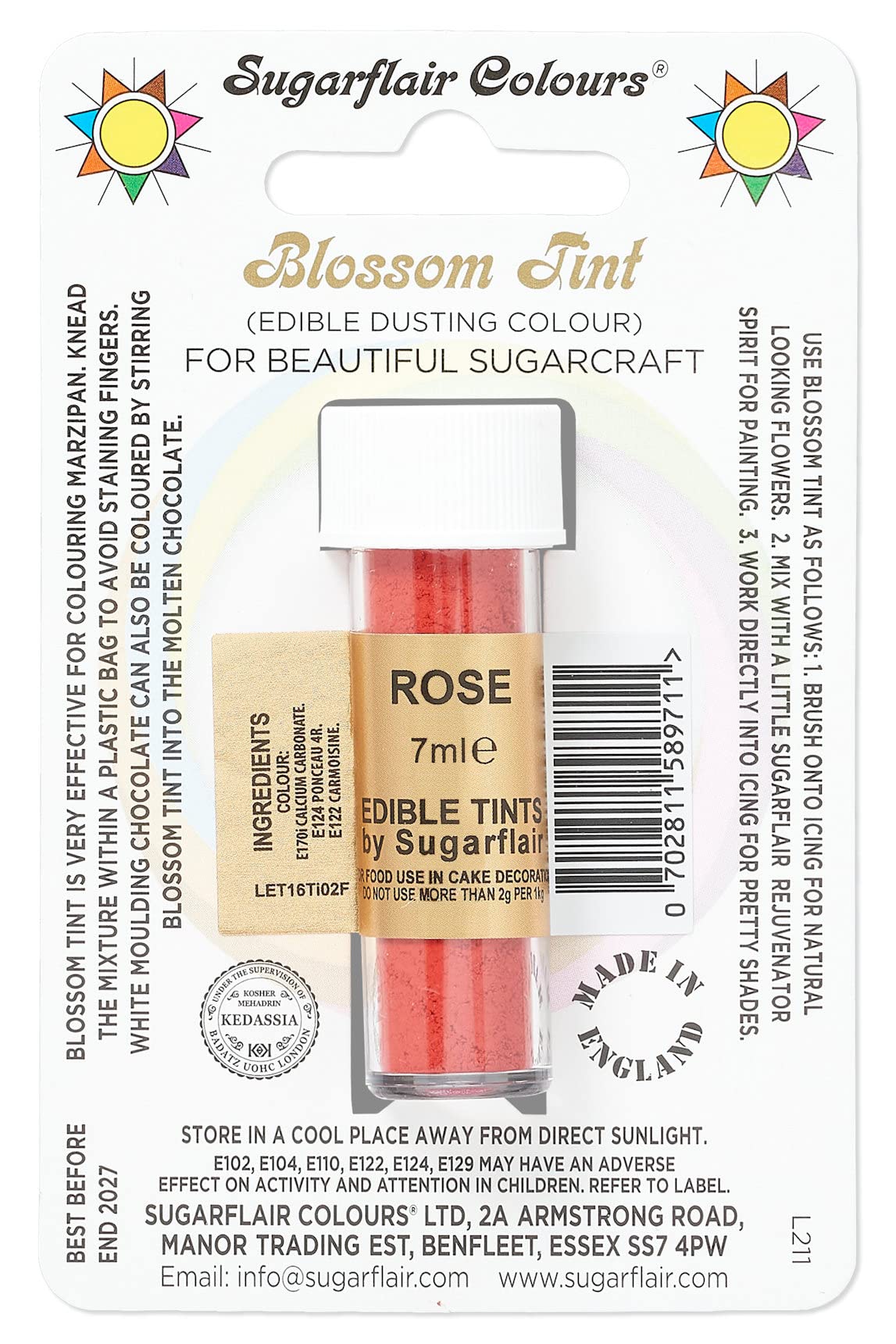 Sugarflair Blossom Tint Grape Violet Food Colouring and Dusting Powder, Matt Finish, Brush On or Mix with Rejuvenator Spirit to Create a One of A Kind Cake - 7ml — view 31