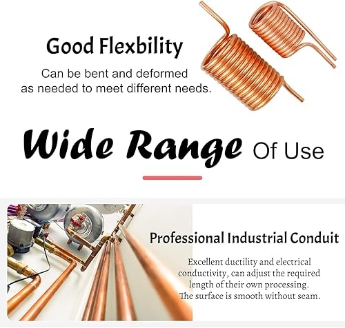 Miniatura 5 de XIFOWE Tubo de cobre 516 "OD x 14" ID 5 pies, pared del tubo 132 ", tubería redonda sin costura de refrigeración tubería, tubería de cobre de bobina