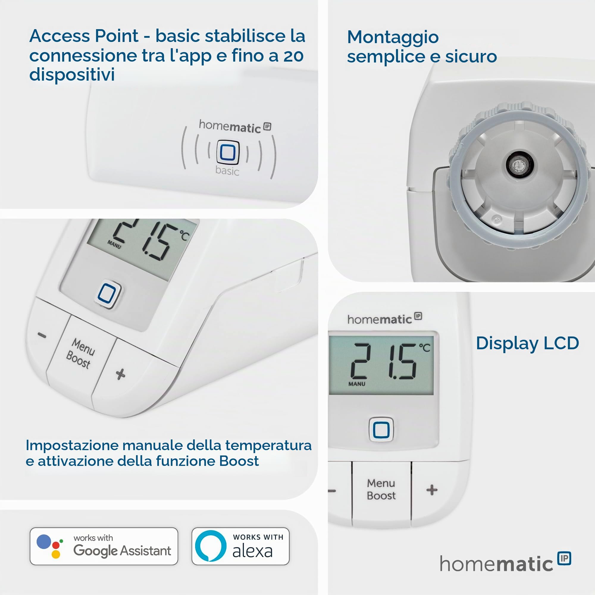 Homematic IP Smart Home Starter Set di riscaldamento – Basic, controllo digitale per riscaldamento con o senza app, Alexa, Google Assistant, facile installazione, termostato, termostato per