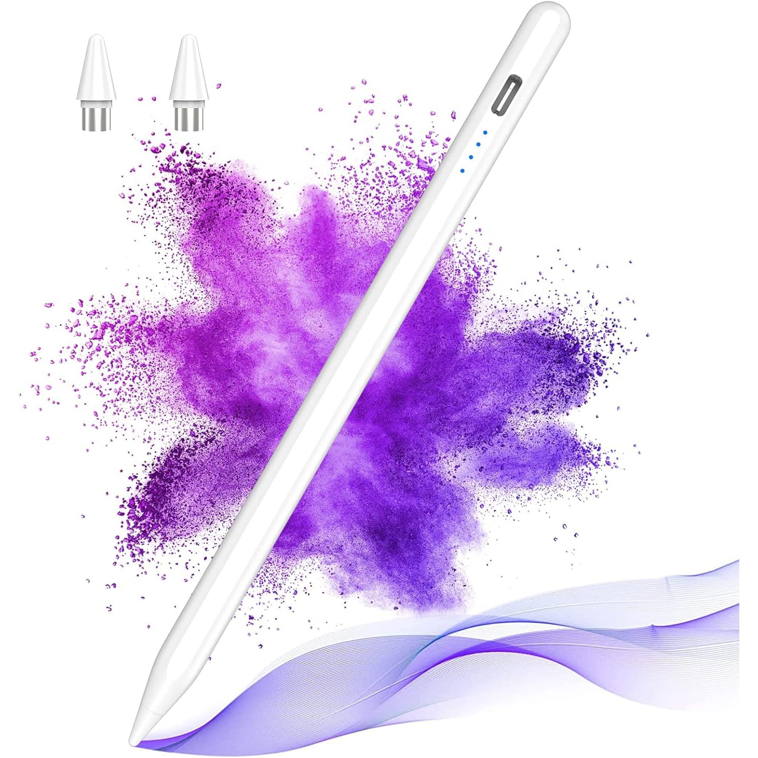 JIMTAB Stylus Pen for iPad, Universal Fine Point iPad Stylus Pencil with Magnetic Adsorption Compatible with iPhone/iPad/Samsung/Android/Tablet &amp; Other Touch Screens (4 Light Power)