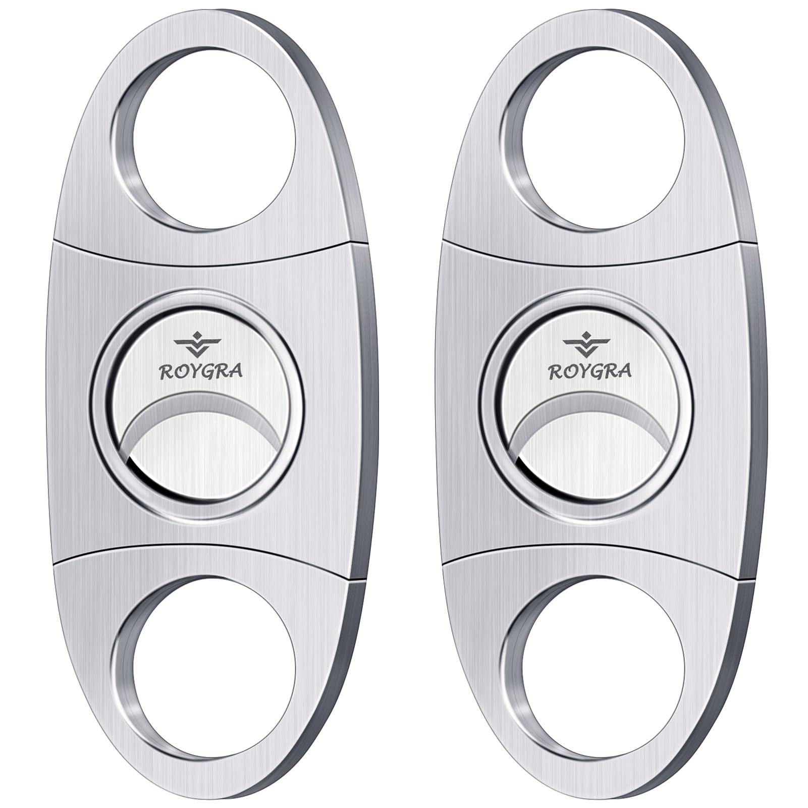 roygra Cigar Cutter, Guillotine Double Blade, Stainless Steel - 2 Pack
