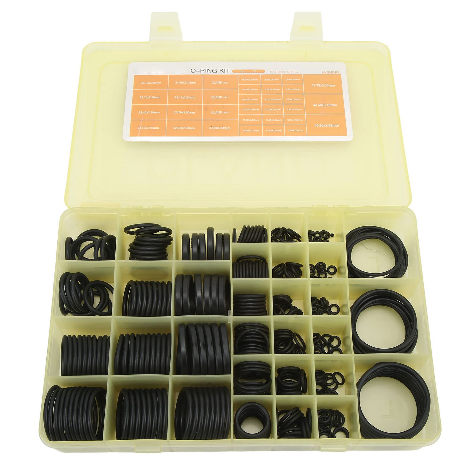 Automotive AC O Rings Kit,Kit de juntas tóricas universales,396 piezas Kit de juntas tóricas universales Gland 3702 AC Surtido Juego de juntas tóricas de goma para