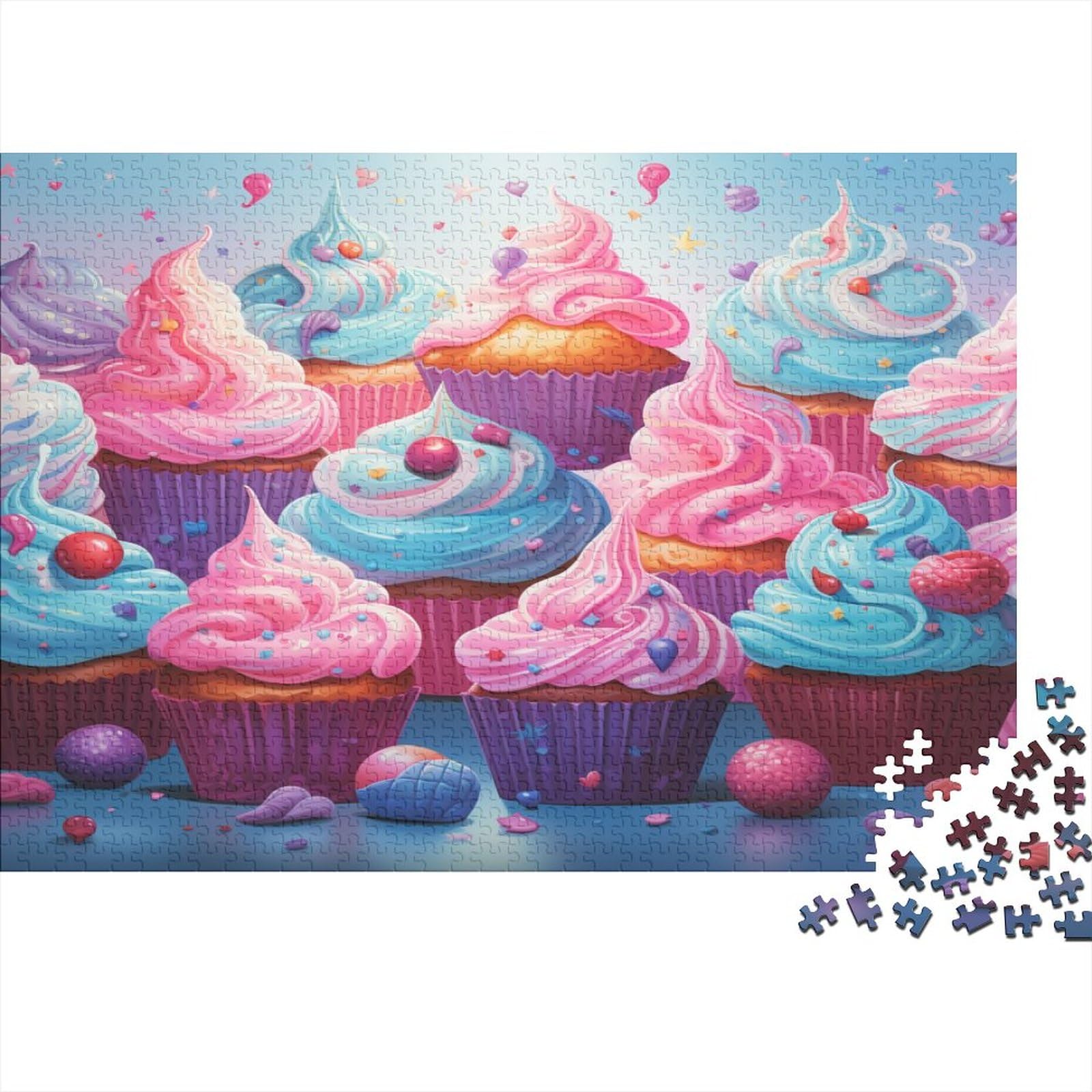 Ice Cream Mind-Bending Puzzle Game: Puzzles for Adults Wooden Puzzle Geometry Logic IQ Game Food Cold Drinks Puzzle Artwork Puzzle Wall Decoration Unique Gifts 1000pcs (75x50cm)