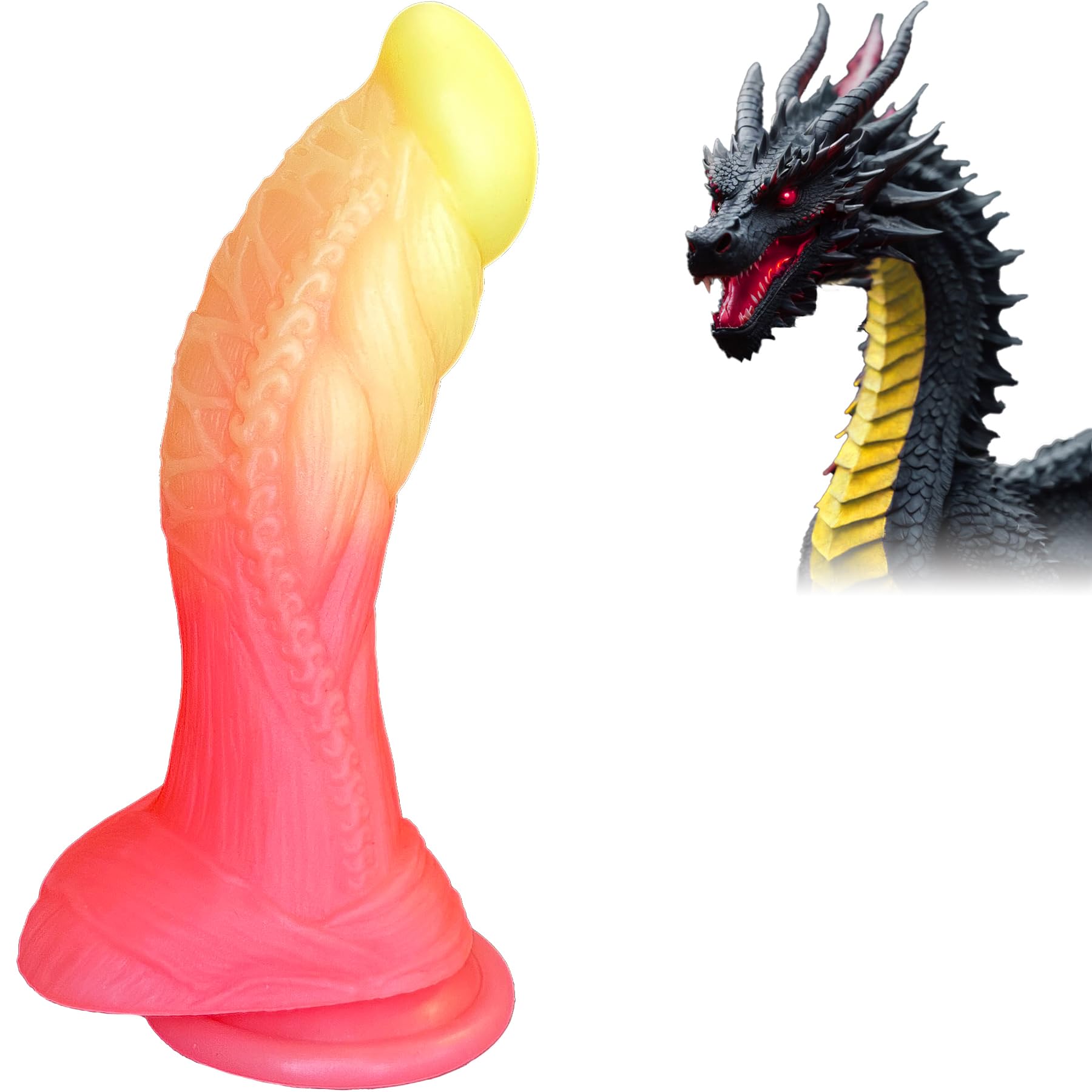 9" Thick Fantasy Monster Dildo with Knot U & G-spot Dragon Dildo with Suction Cup, Long Anal Plug Adult Sex Toys & Games for Women Men Couples (): Fantasy