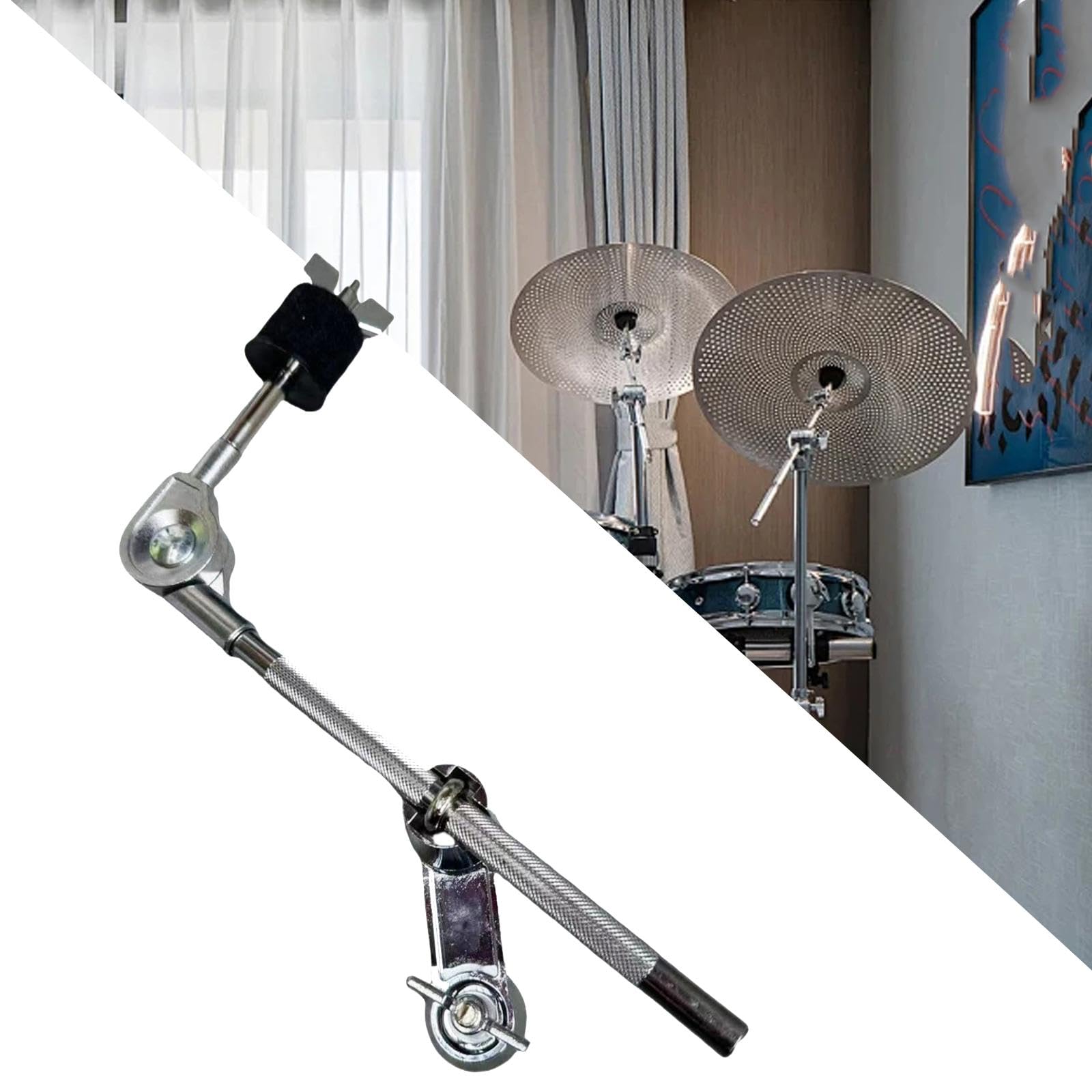 Oshhni Supporto per piatto con attacco per piatto, morsetto per set di batteria regolabile per hardware per batteria, morsetto per estensione per tamburo per