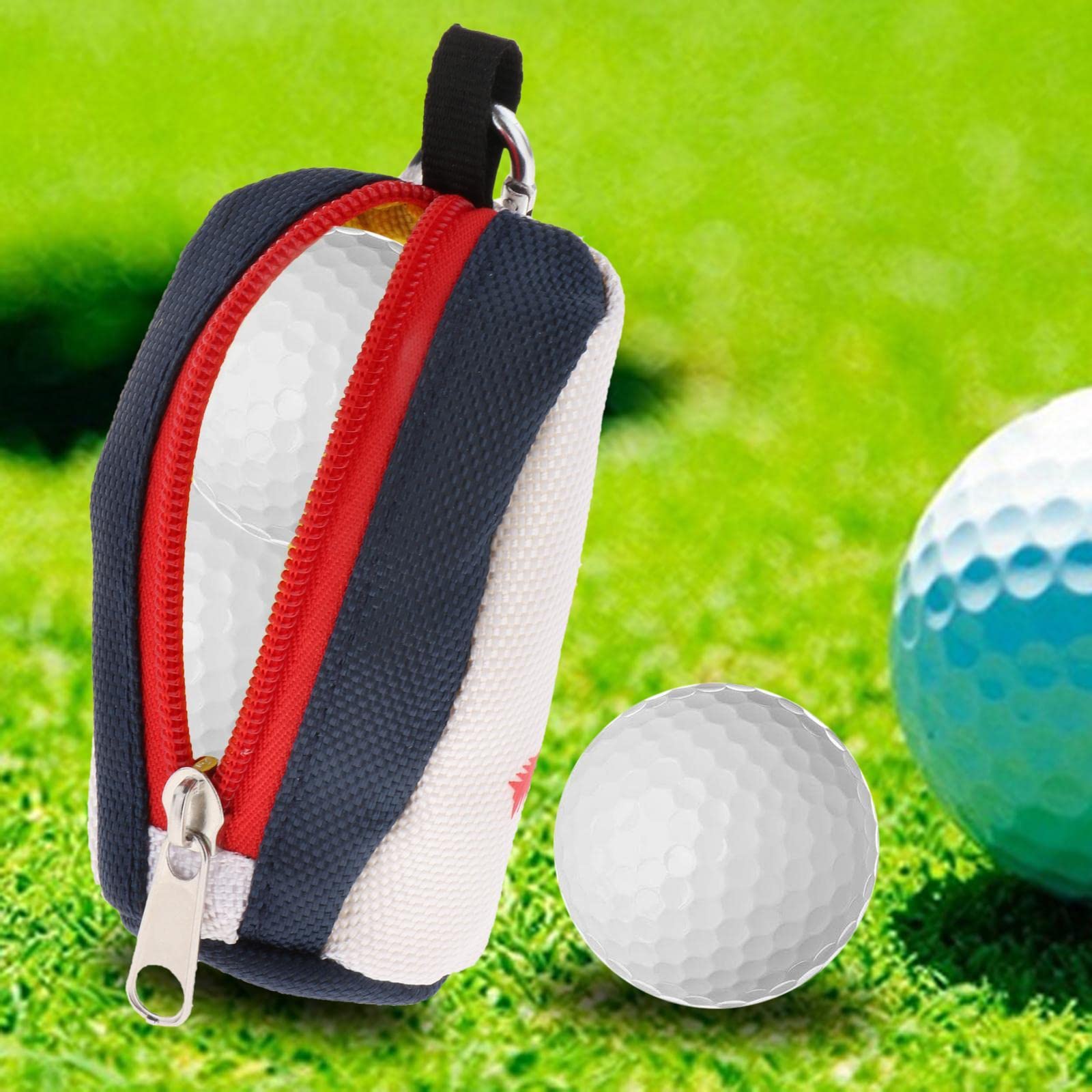F Fityle Portable Club Ball Pouch Tee Titulaire Organisateur de Stockage Tenir 2 Balles Crochet À Main Ceinture Taille Sac Pochette pour Golf