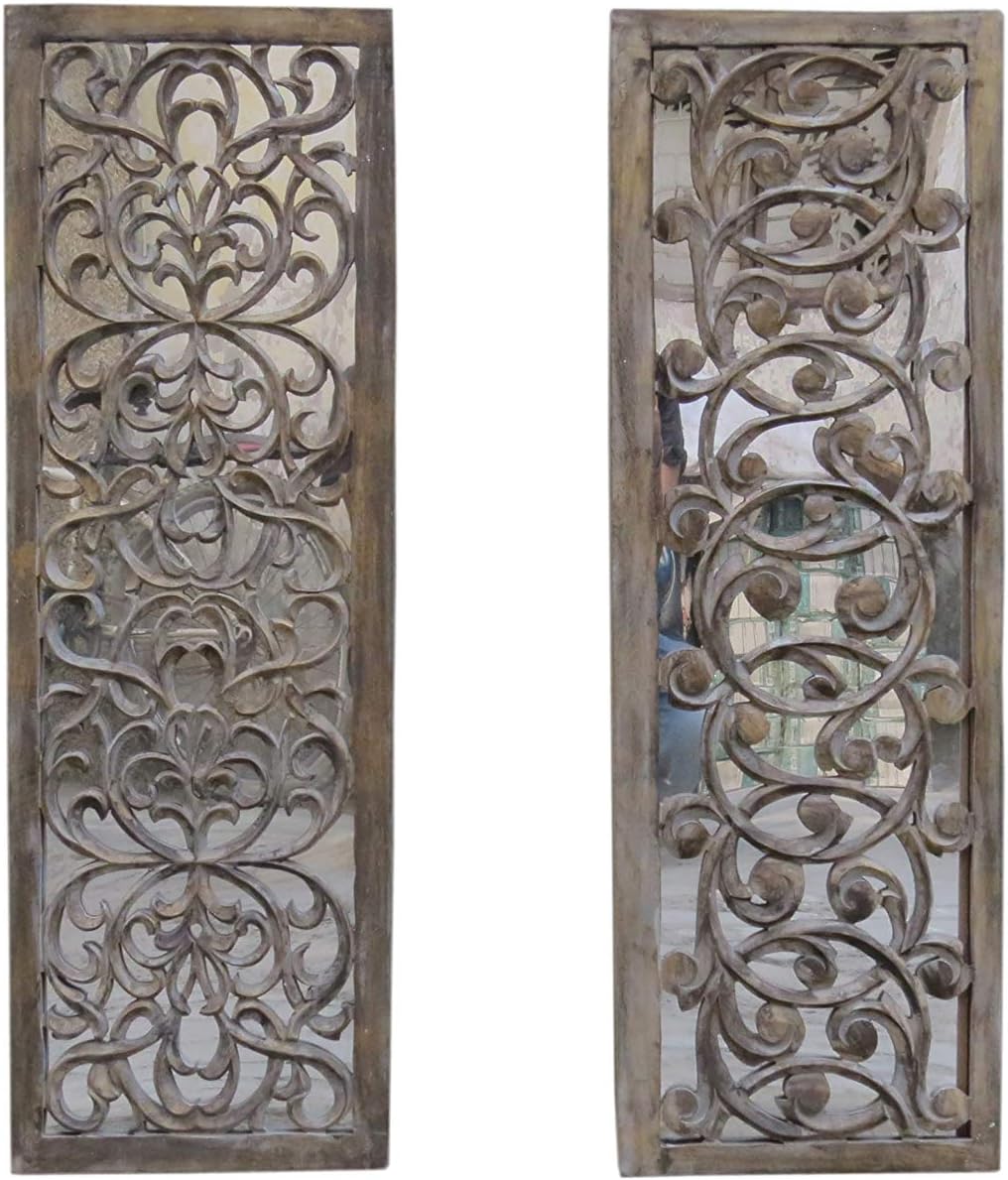 Craftrail - Carved Wood Wall Plaques. Wood Wall Hanging. Elegant Wood Wall Decor. Size 36x12 in Natural Wooden Finish