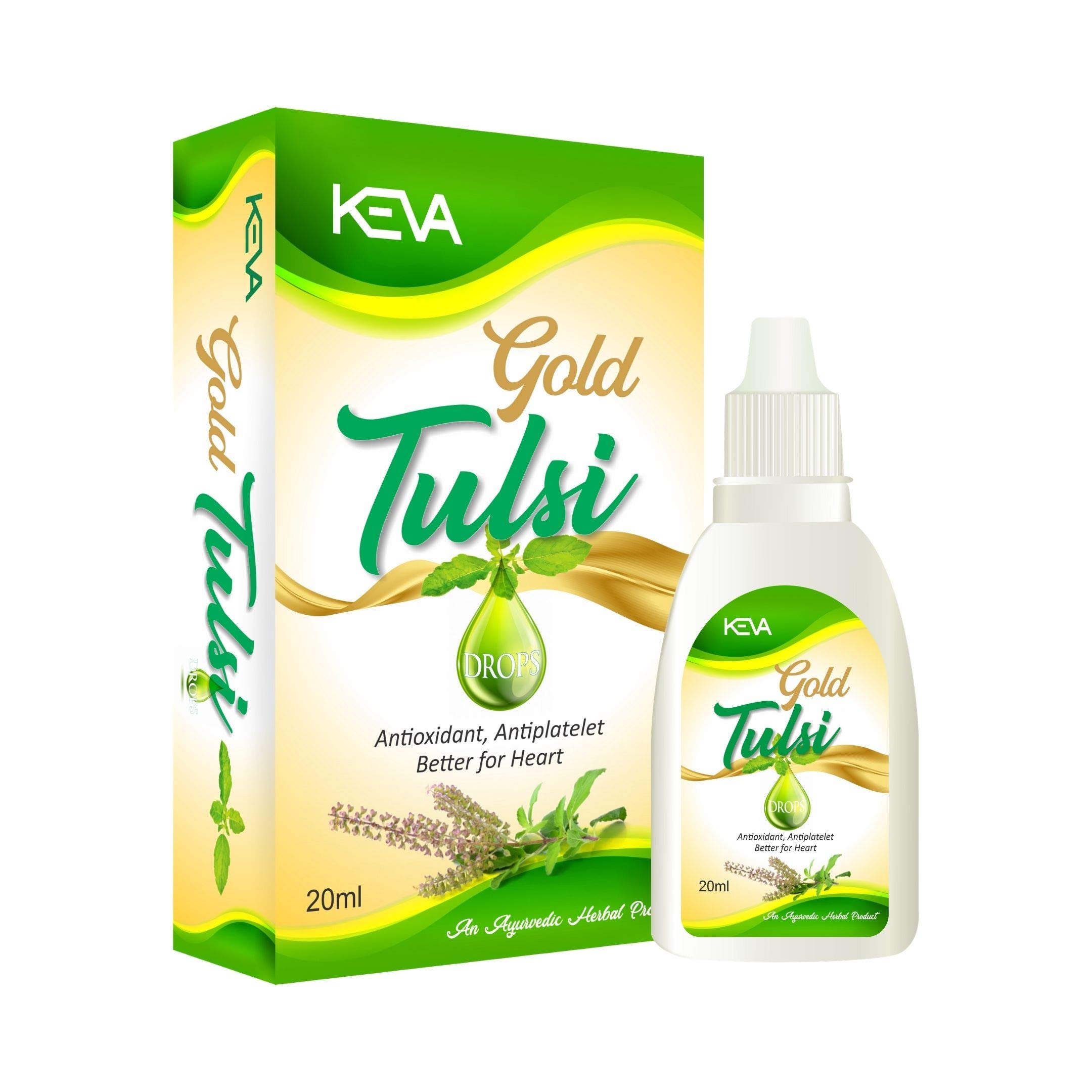 Keva Gold Tulsi Drops For Natural Immunity Boosting,Cough And Cold Relief 20Ml