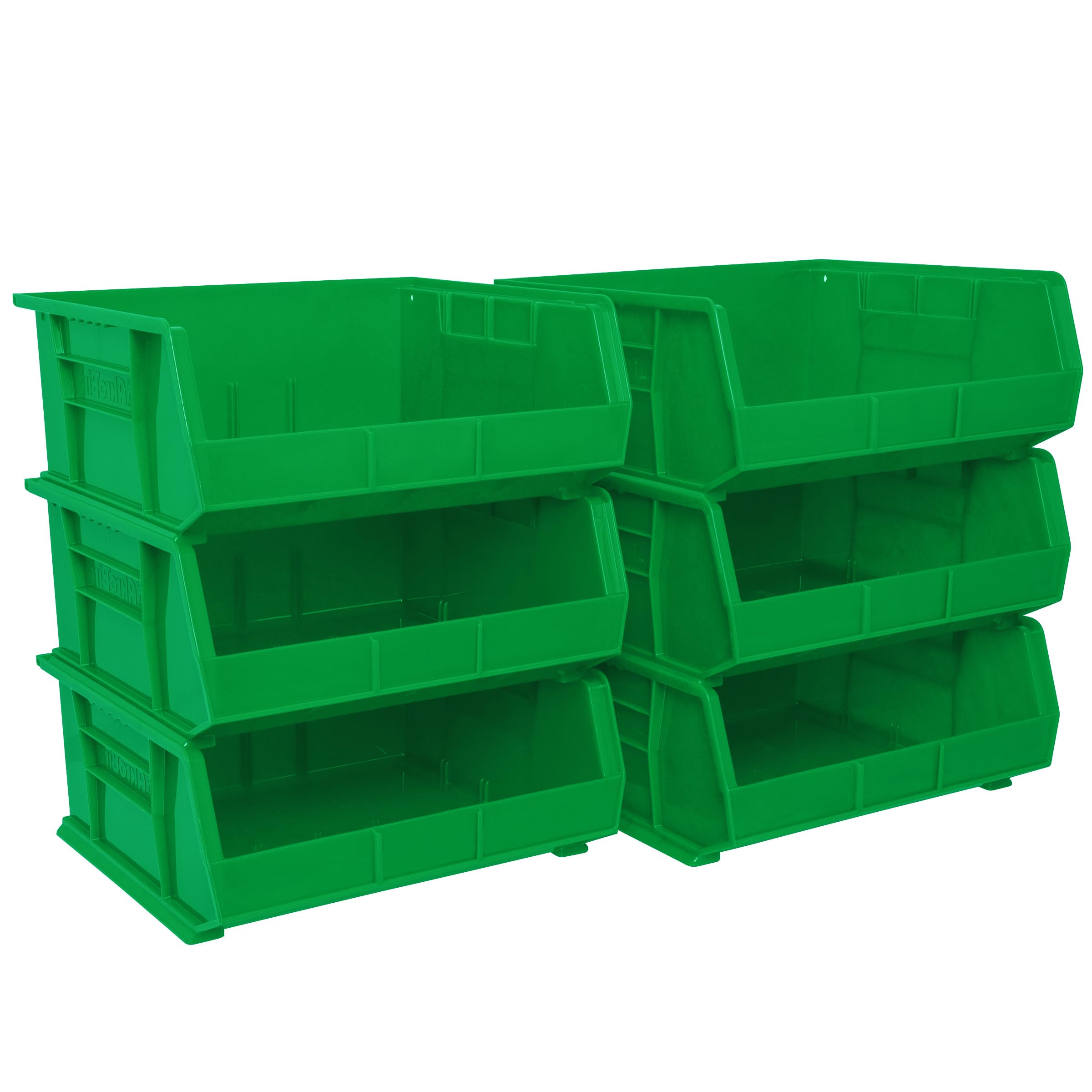 Akro-Mils 30250 AkroBins Plastic Storage Bins, 15"x16"x7", Green, 6-Pack