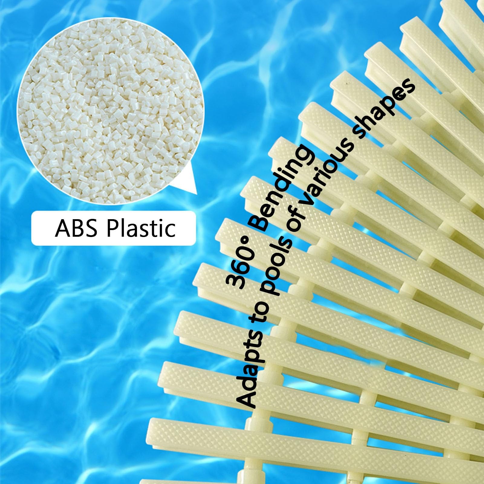 Generico Griglia di Scarico per Piscina, Set da 15 Pezzi in ABS Antiscivolo, Portata 250 kg, Design componibile per terrazze, patii e vialetti - 18 cm ciascuno
