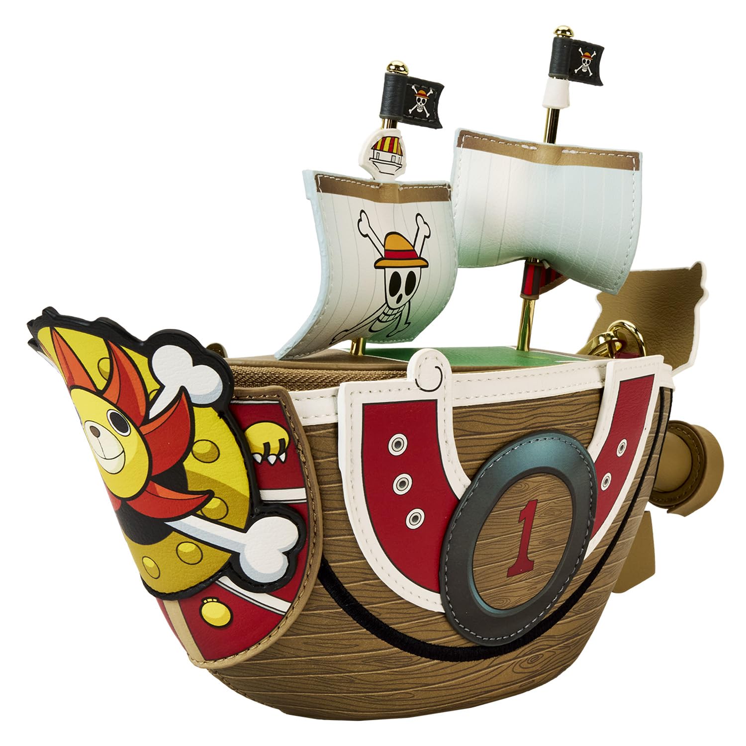 Loungefly Jednoczęściowa torba na ramię z figurką Thousand Sunny, rozmiar 7 cali, wielobarwny, 7-Inch, Nowoczesny