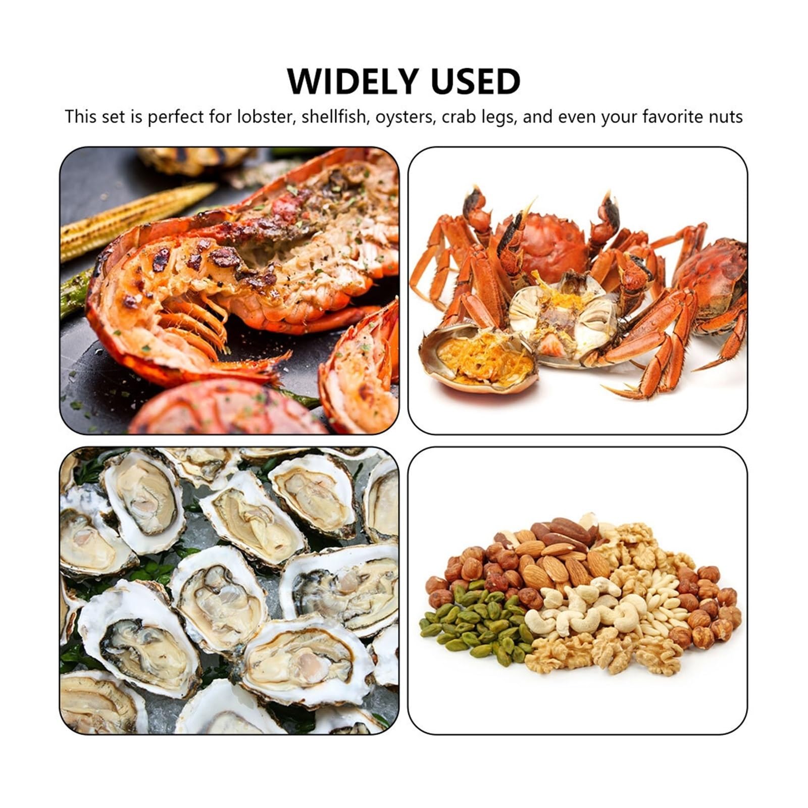 Juego de herramientas para mariscos 9/12/16 piezas de tenedores para galletas de langosta, galletas de nueces, garras de concha, desgranadores de langosta, galletas de patas de cangrejo, herramienta
