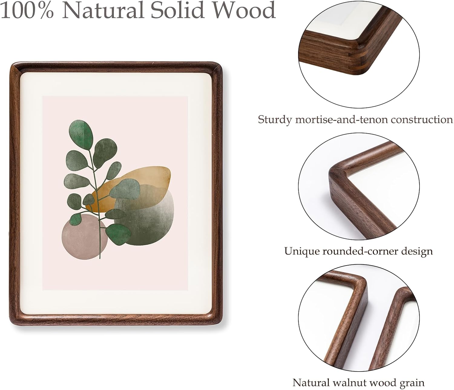 Recuerdos 16x20 Walnut Picture Frame, Matted to 11x14 with HD Plexiglass image 4