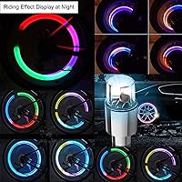Vista 3 de Luces LED para neumáticos de automóvil, paquete de 4 unidades, tapones para válvulas de camión, bicicleta, carrito de golf, luz de rueda