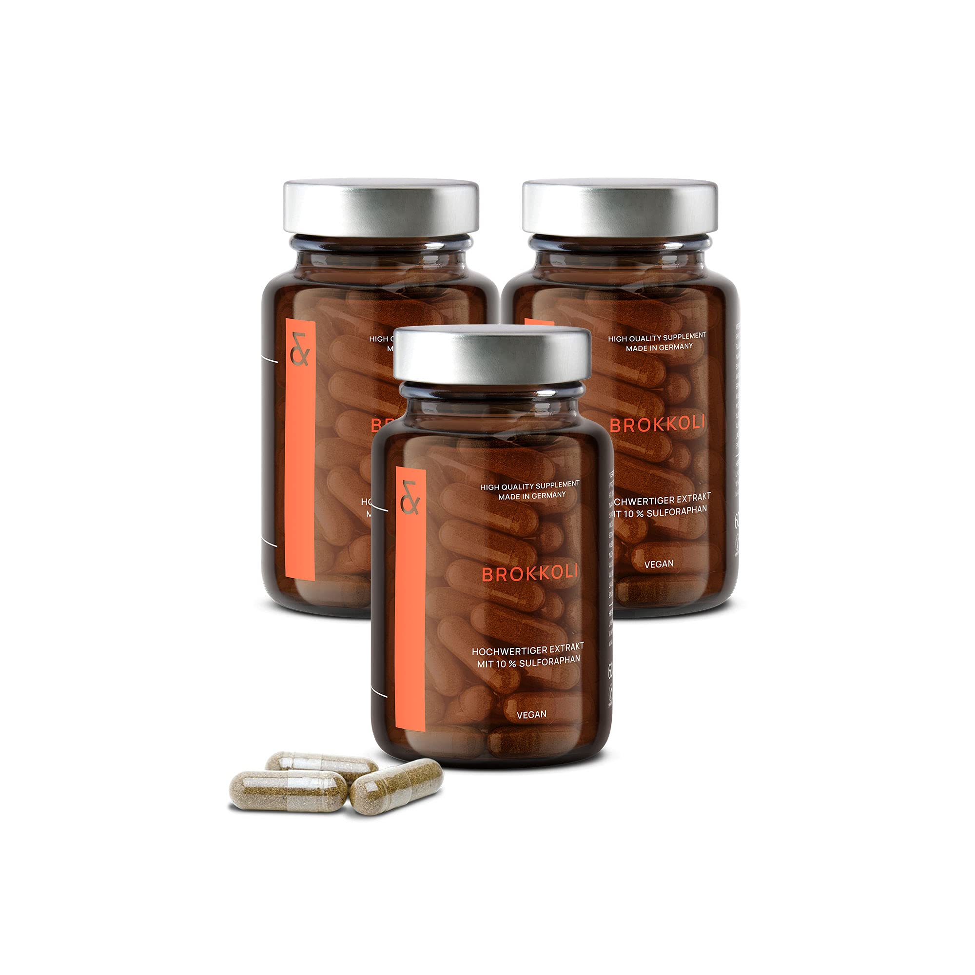 CLAV® Brokkoli Extrakt, Sulforaphan Hochdosiert, 180 Vegane Kapseln | Für Zellschutz, reich an Antioxidantien, Vitaminen & Mineralstoffen, aus Brokkolisprossen, Laborgeprüft, im Apothekerglas