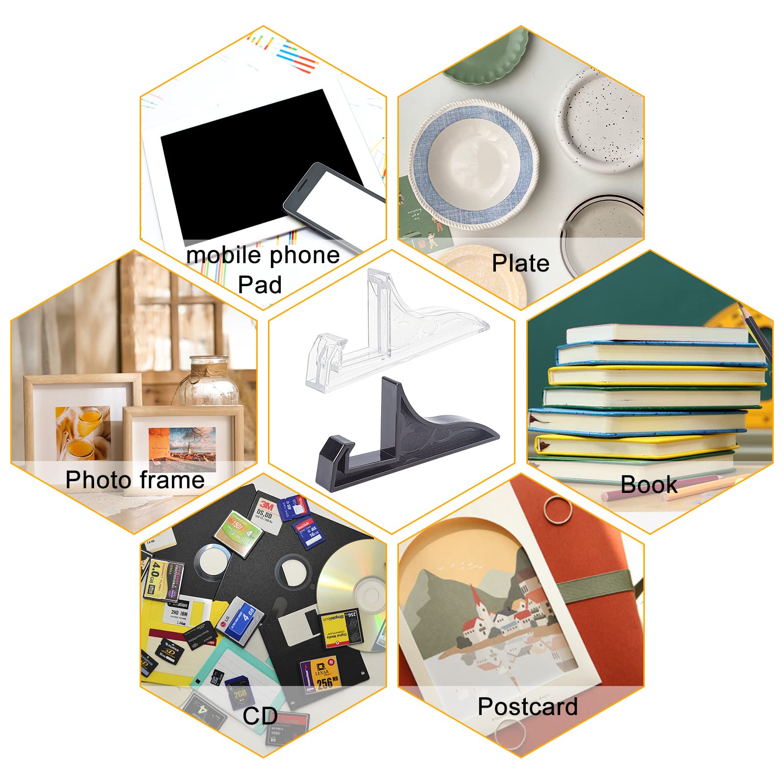 YILANJIN 2 Présentoirs Assiettes Métal Noir 6 Pouces - Supports Cadres Photo Et Plats Décoratifs