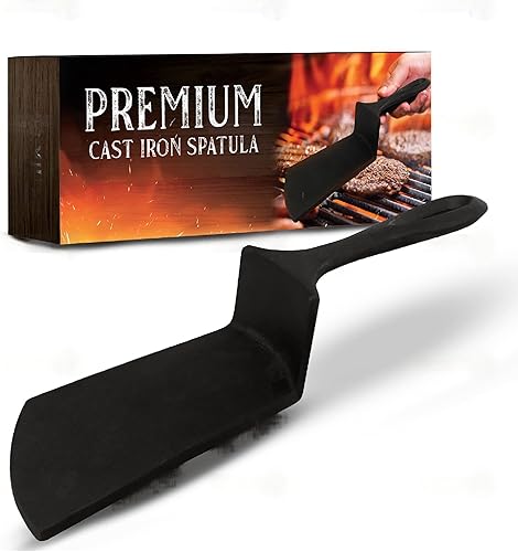 USABEST - Espátula de hierro fundido prémium para hamburguesas, prensa trituradora, regalo único para cocinar y asar hamburguesas