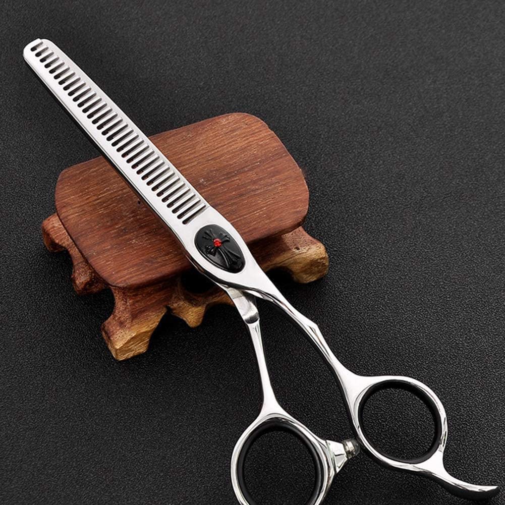Tijeras de peluquería, tijeras de peluquería, tijeras de adelgazamiento, juego de tijeras de corte de pelo y tijeras de pelo de 6,0 pulgadas con peine y bolsa, para hombres, mujeres, niños y