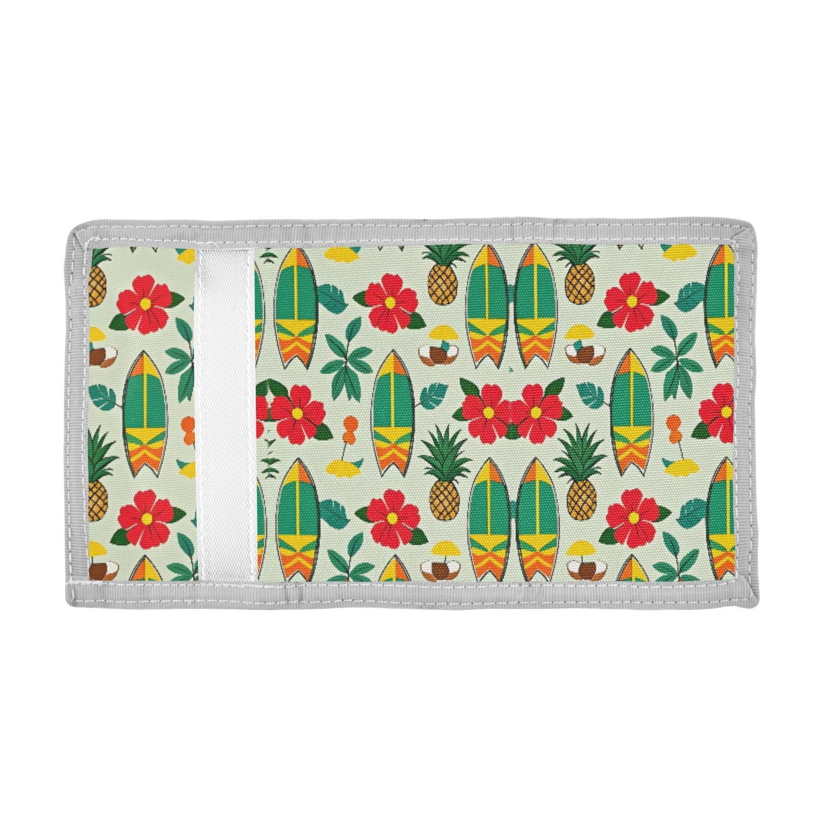 ALAZA Kids Wallets for Boys Girls Toddler Trifold Wallet Children Small Green Surfboard Hawaii with Zipper Coin Pocket