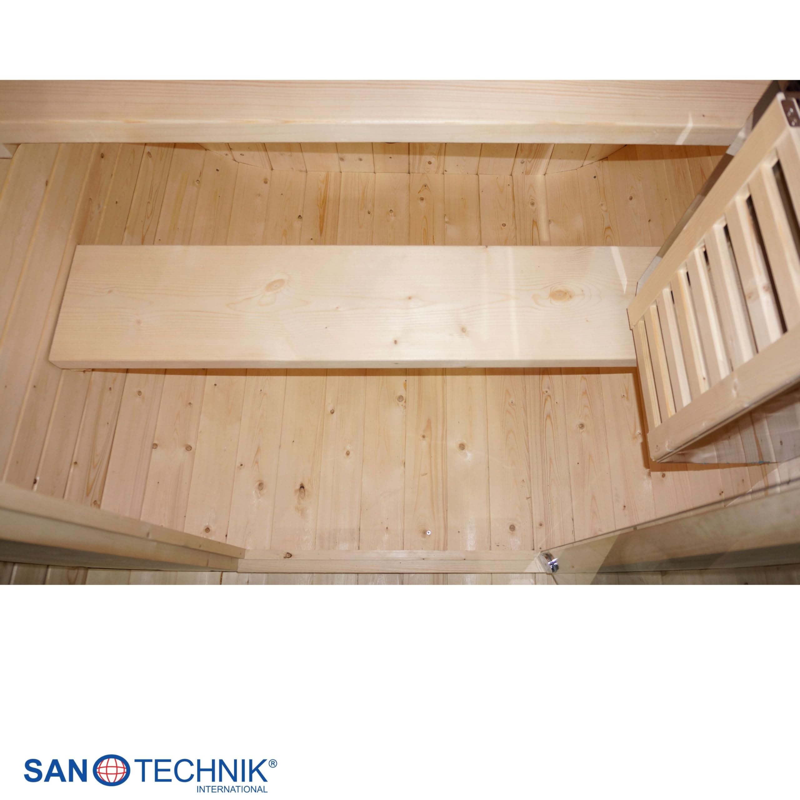 SANOTECHNIK Sauna tonneau d'extérieur Lindholm, 128,2 x 120 x 194 cm, 1-2 personnes, poêle 3,6 kW