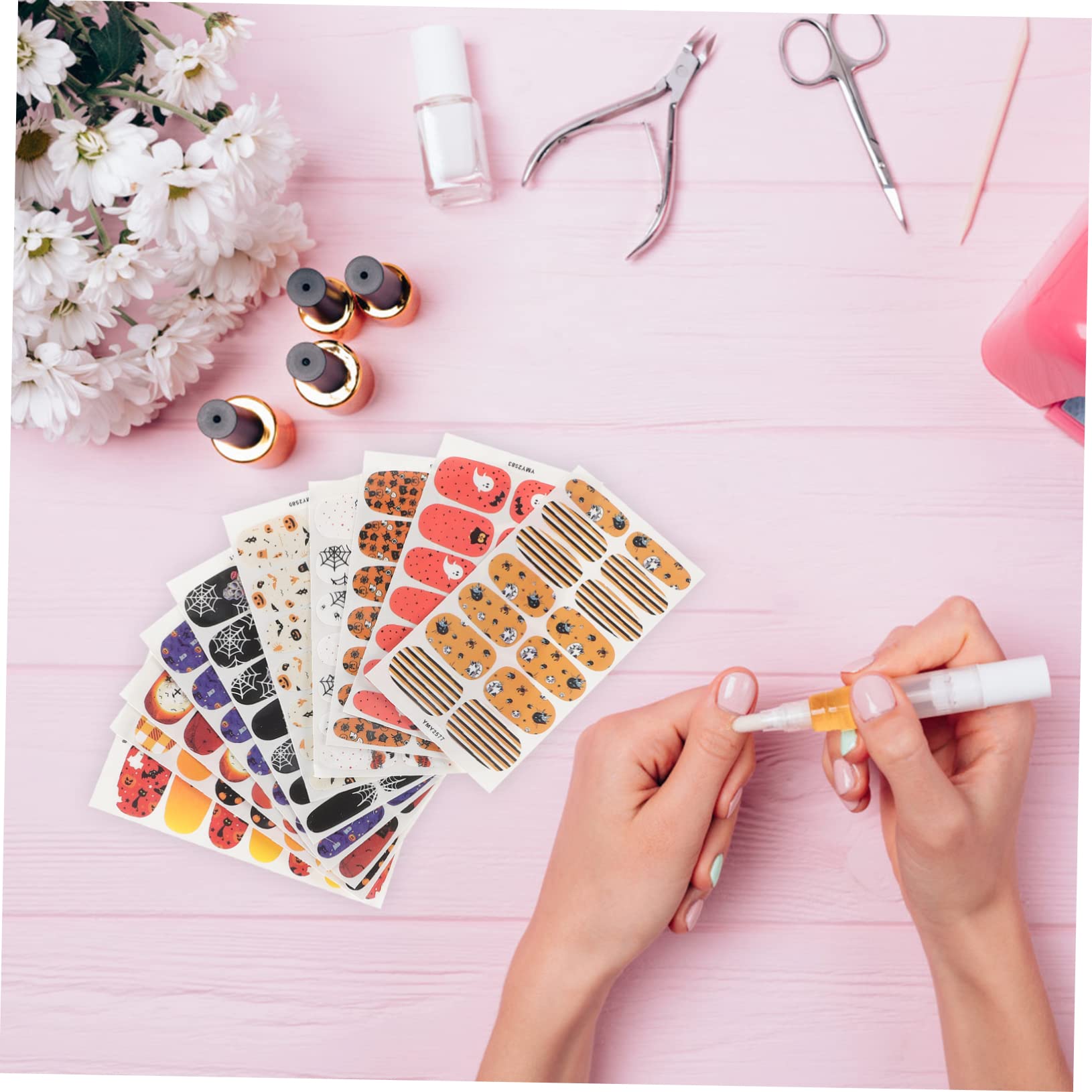 ABOOFAN 40 Fogli Adesivi Per Unghie Di Halloween Adesivi Ragno Applicazioni Per Unghie Di Halloween Decalcomanie Per ie Horror Impacchi Per ie Di Modello Manicure