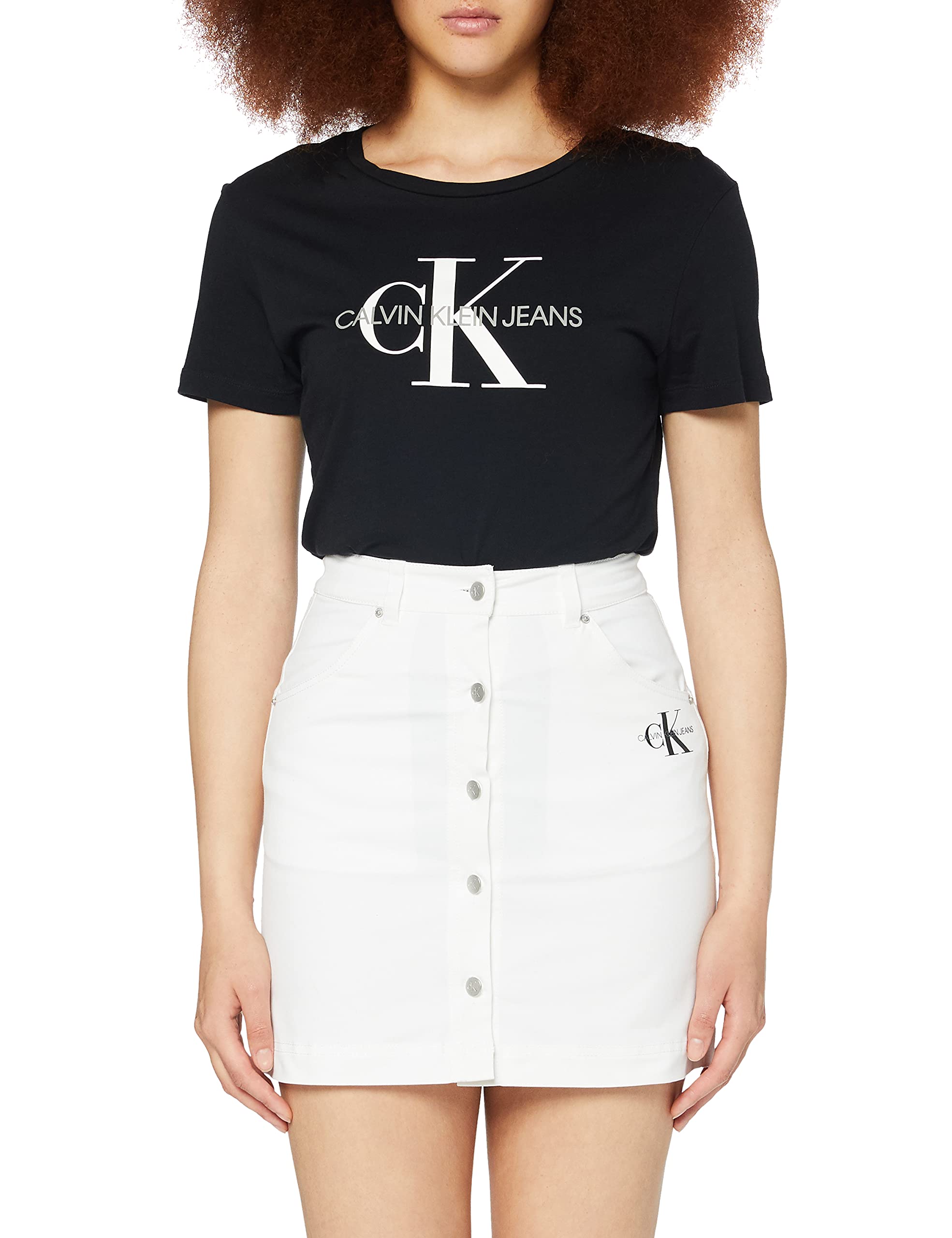 Calvin Klein Jeans Cotton Twill Mini Skirt. Jupe Femme
