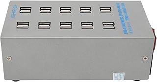 Powered USB Hub, USB Hub Splitter Quiet Cooling Fast Compatibility EMI Filtering Time Saving Surge Protection Stainless Steel for Mobile Phones