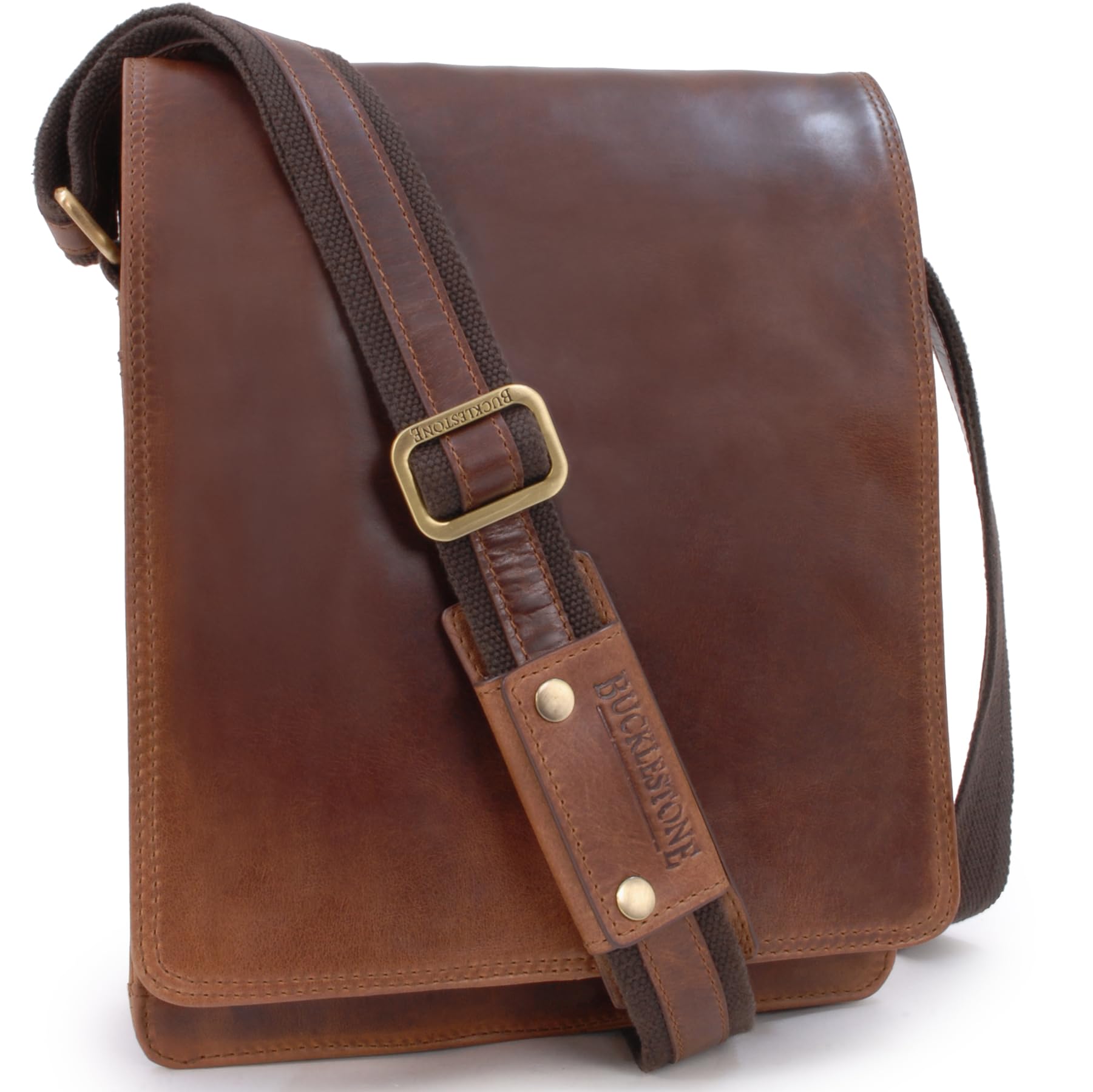 Grand Sacoche Homme Cuir - Sacoche Bandoulière - Messenger Bag de Travail - Petit/Moyen - Bandoulière Réglable - Warwick