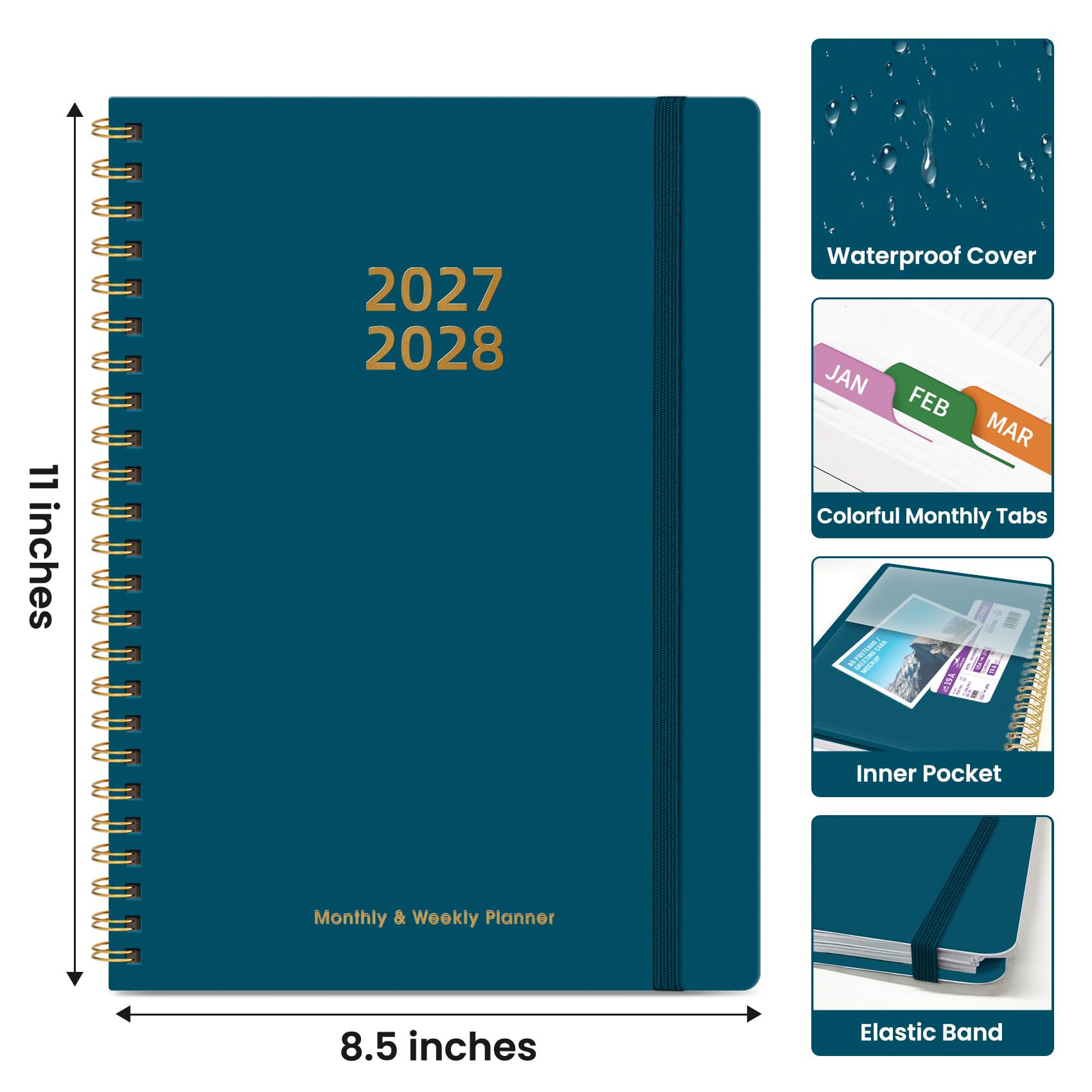 Taja Planificateur de janvier 2027 à juin 2028, 18 mois, mensuel et