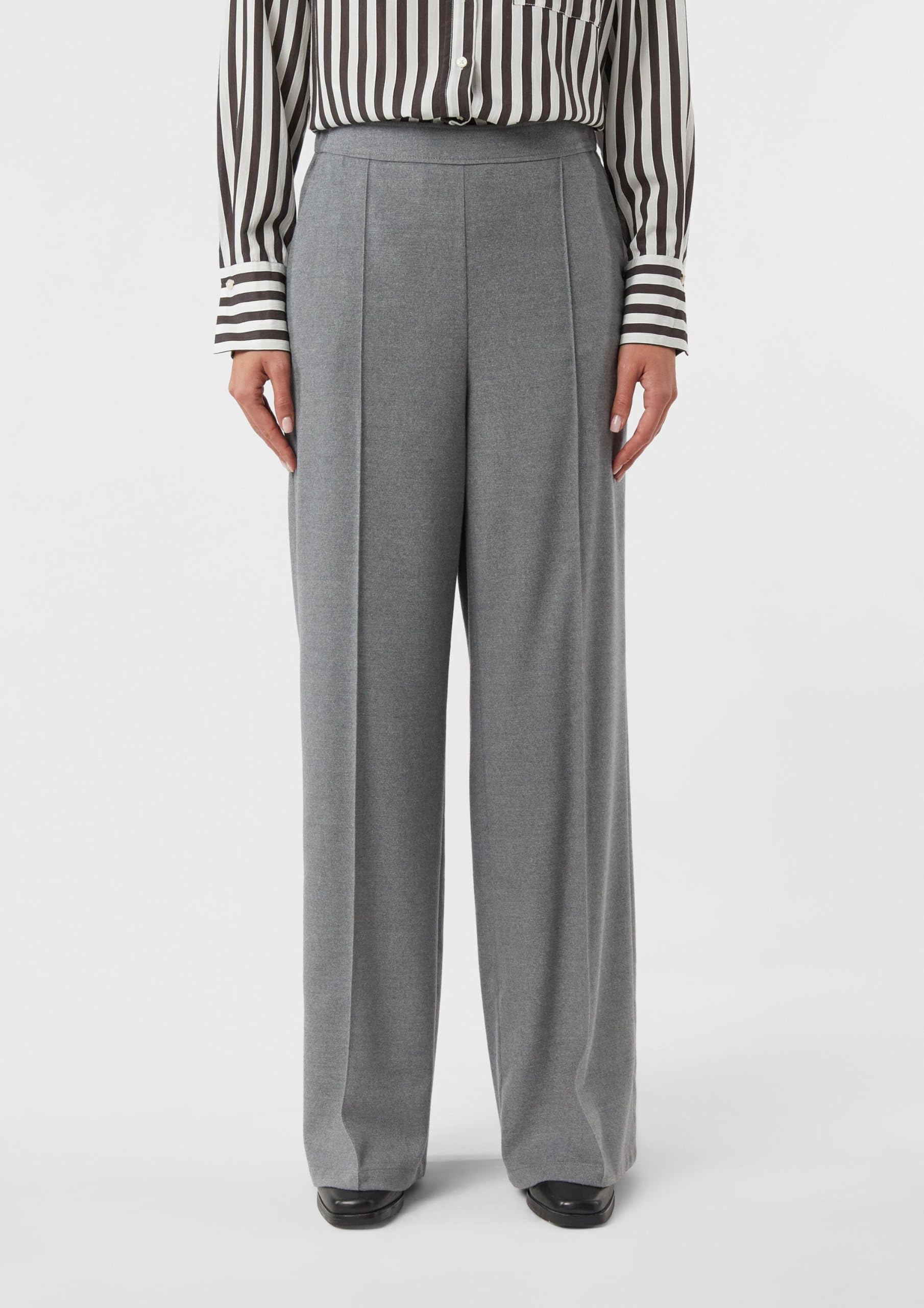 Comma Marlenehose aus weichem Flanell mit Elastikbund
