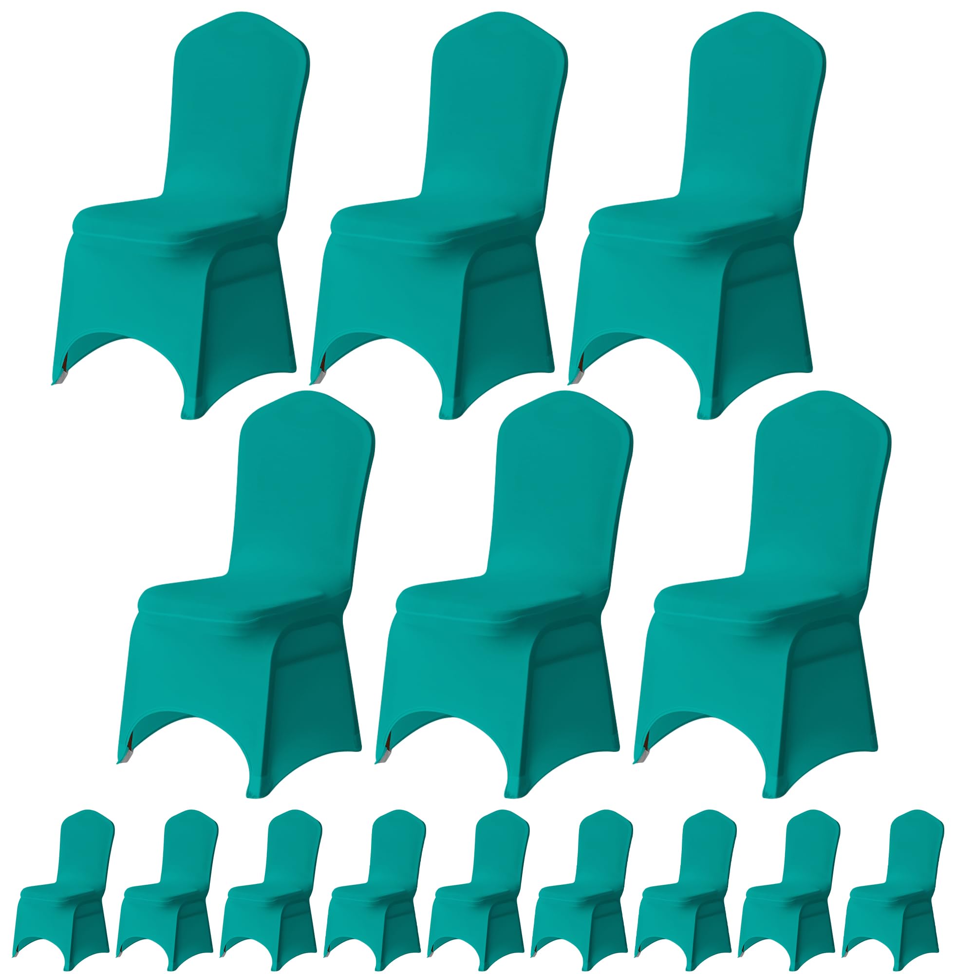 Trimming Shop Turquoise Chair Cover Spandex Polyester Stretch Fabric Dining Slipcovers Washable & Removable Protective Wedding Chair Covers For Banquets Ceremony & Hotel Dinner (, Pack Of 20)