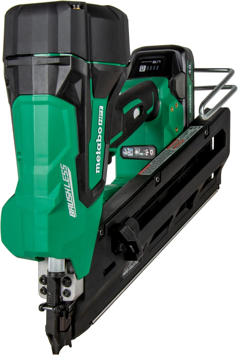 Metabo HPT Cordless 18V MultiVolt™ Framing Nailer Kit | Accepts 2-Inch to 3-1/2-Inch Clipped & Offset Round Paper Nails | 1-18V 4.0Ah Li-Ion Battery w/Fuel Gauge | Lifetime Tool Warranty | NR1890DCST