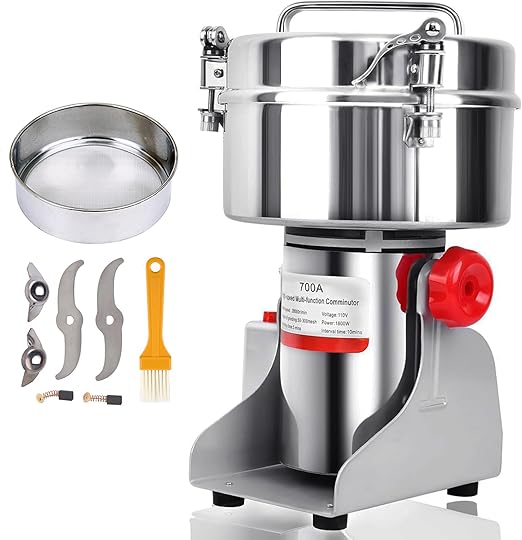 Samger 700g Electric Grain Mill Grinder, 1800W 110V Copper Motor Swing Type Commercial Grinders, High Speed 28000RPM Superfine Grinding Machine Pulverizer for Dry Cereals Corn Pepper Coffee