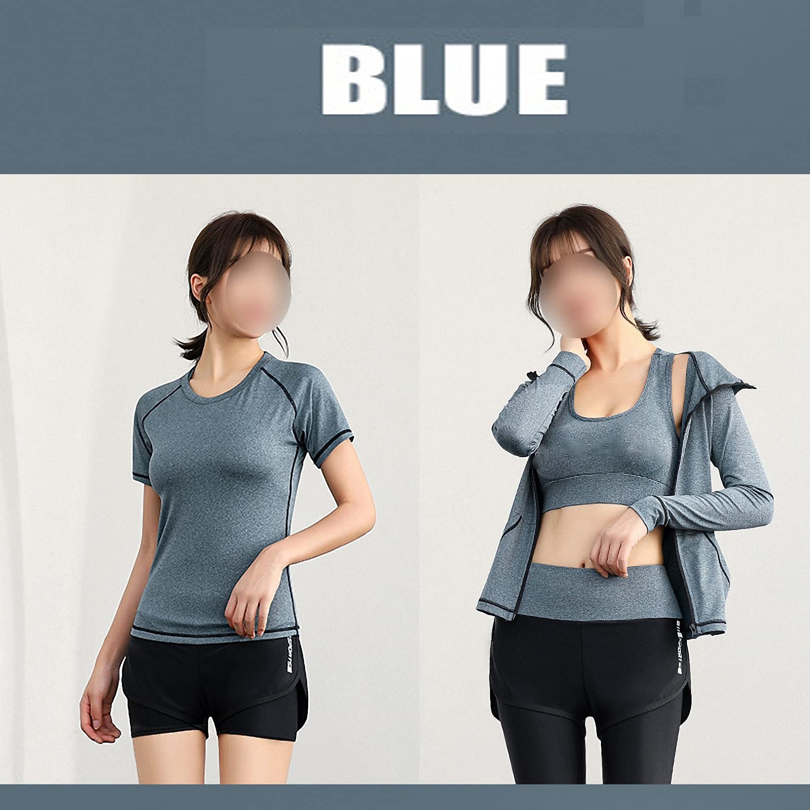 5-częściowy damski dres fitness, joga dla początkujących odzież na siłownię, do biegania na co dzień szybkoschnące legginsy, styl 9, 3XL