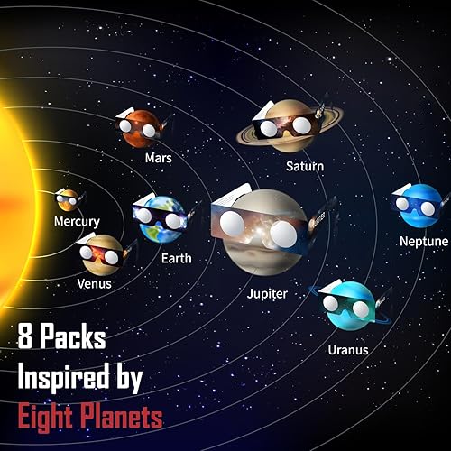 Miniatura 6 de Andbasis Lentes de eclipse solar 8P ISO 12312-2 2015 (E) y certificados por la CE 2024 aprobados para visión directa de eclipse solar, lentes