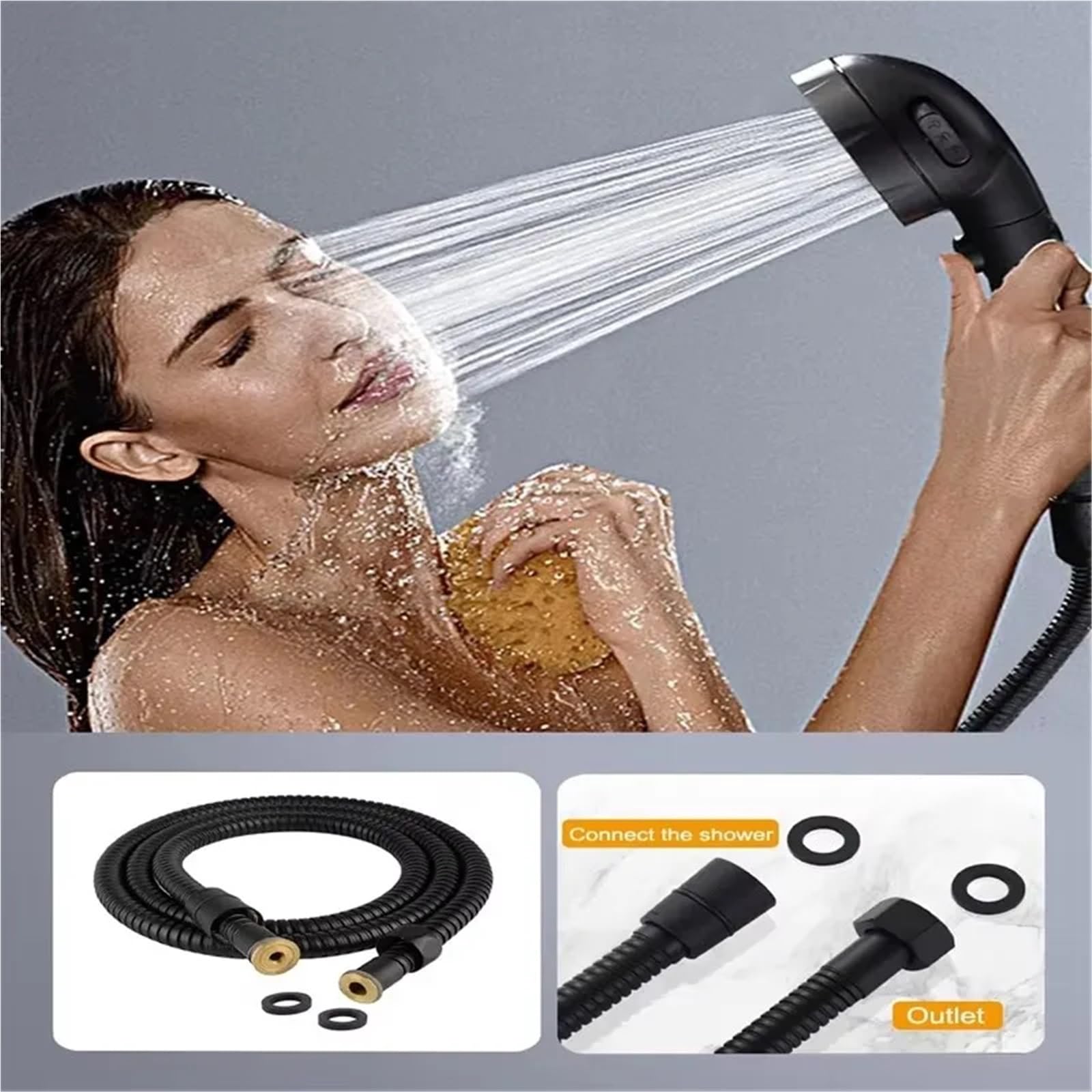 Manguera de ducha de repuesto, Manguera de ducha Flexible de PVC, varios tamaños, Multicolor, extensión de agua for baño, tubo de plomería, tubo de tracción(Sliver,3Meters)