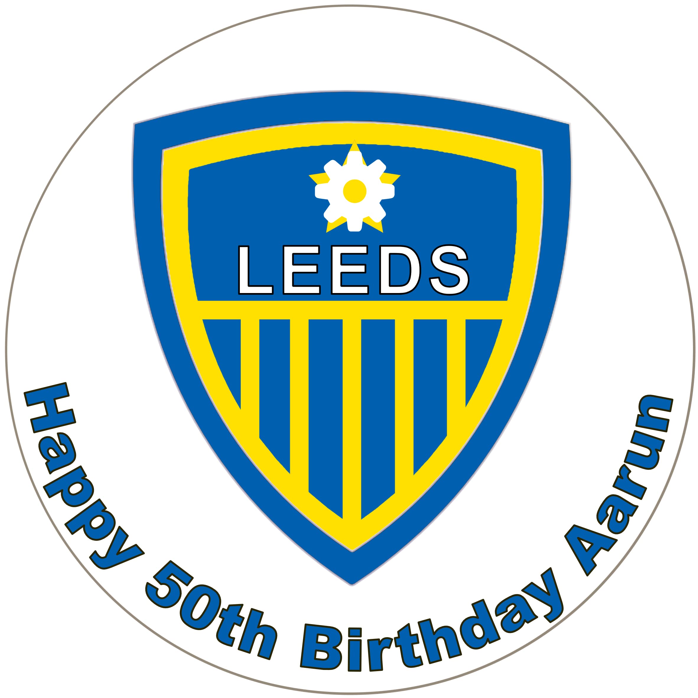Birthday Bazaar Leeds United Cake Topper : 7.5" Icing