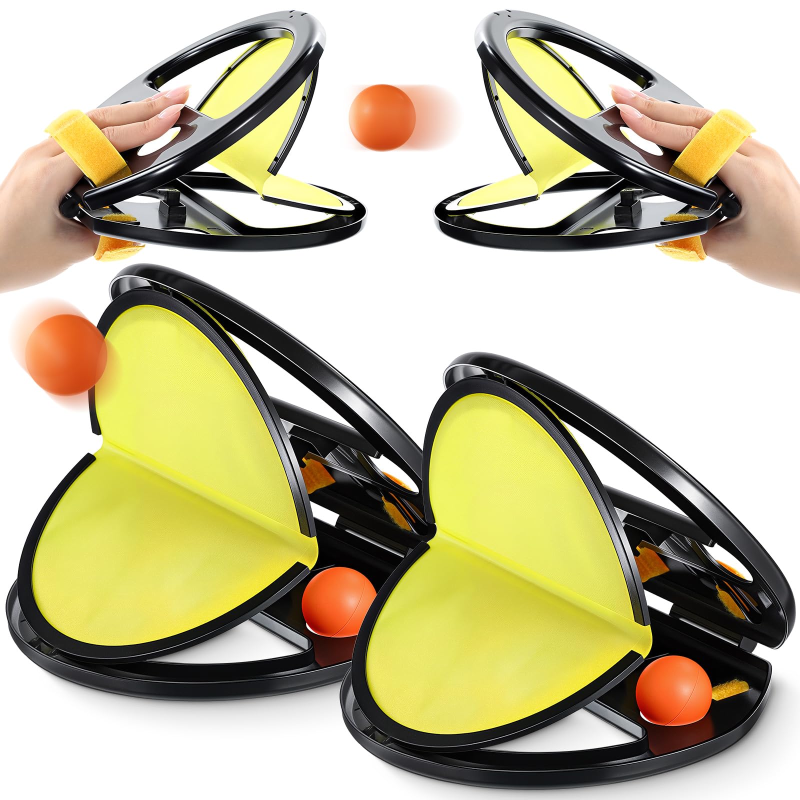 Vertintong 12 Pcs Toss and Catch Ball Game Set Include 4 Pcs Paddles 8 Balls Throw and Catch Ball Game for Outdoor Beach Pool Yard Games
