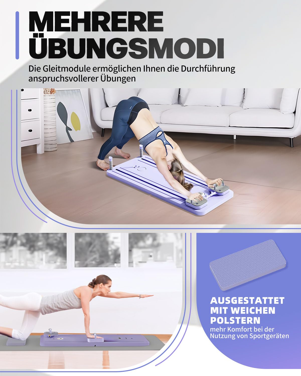 Pilates Reformer Set, Multifunktionaler Ganzkörper-Trainer mit LED-Zähler, Automatischer Rückprallrolle, Faltbares Pilates-Brett für Kernkraft und Bauchmuskeltraining für Männer und Frauen