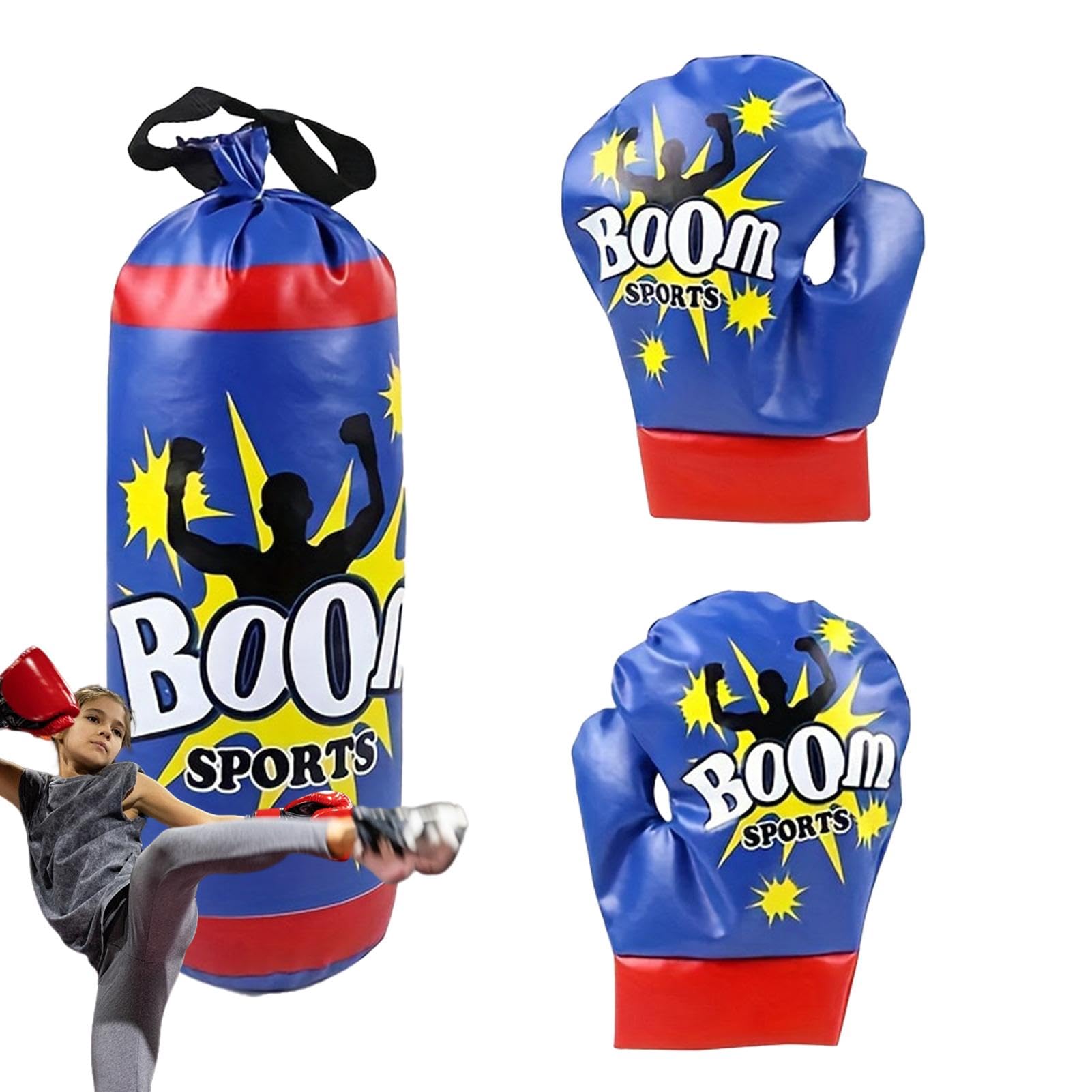 Saco de Boxeo para Niños con Guantes, Equipo de Entrenamiento de Boxeo Profesional